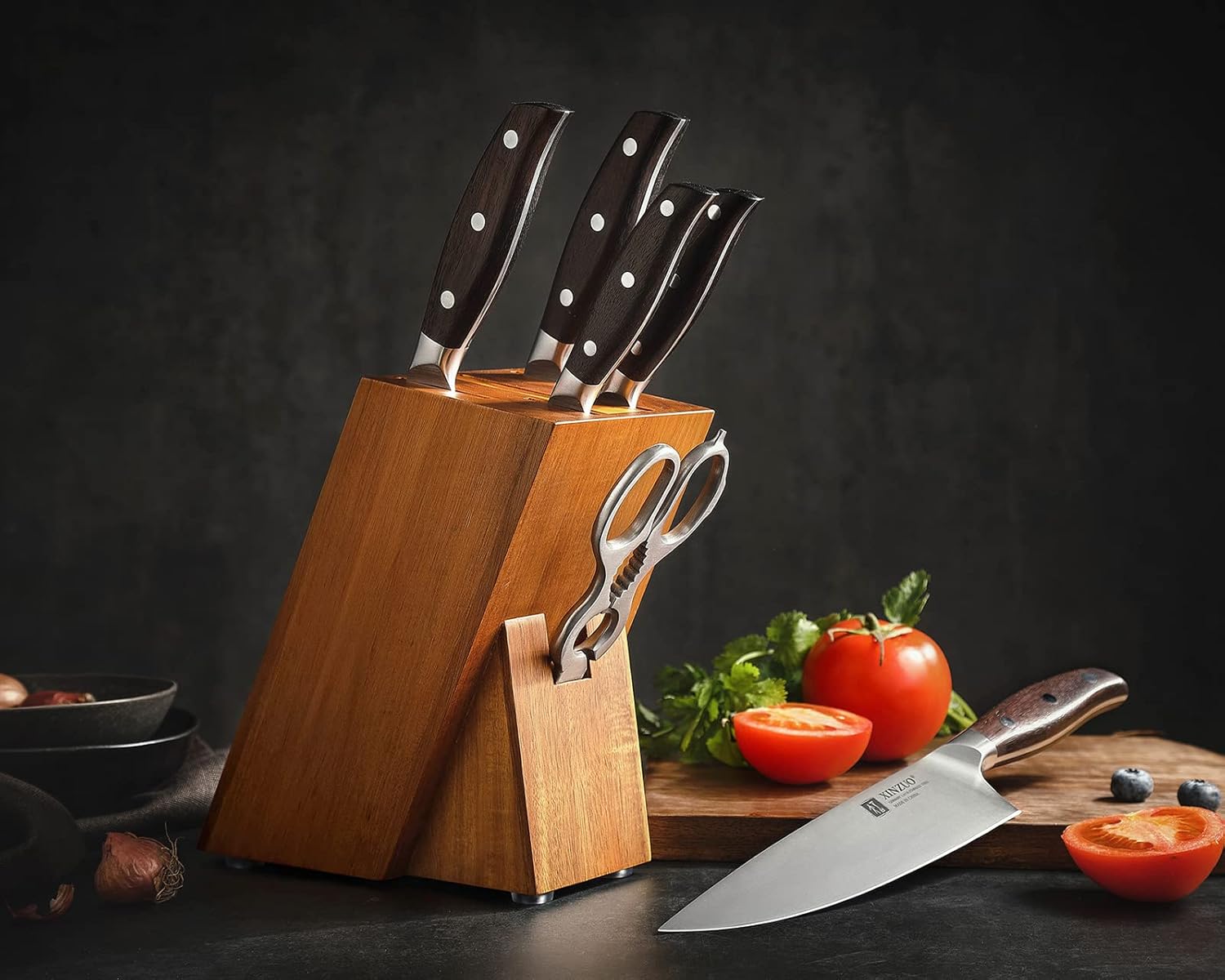 Xinzuo Set Coltelli da Chef 7 Pezzi con Portacoltelli - immagine 7