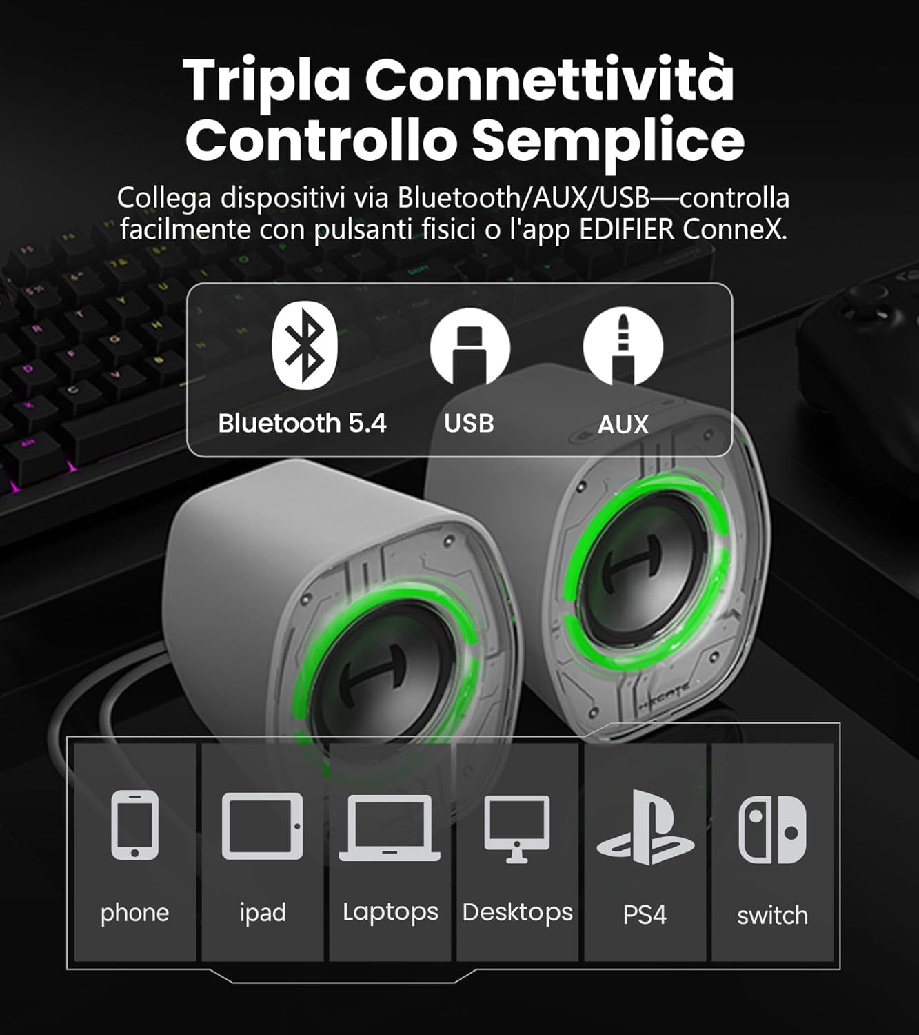 Edifier G1000 II Casse Gaming per Computer, Bianco - immagine 6