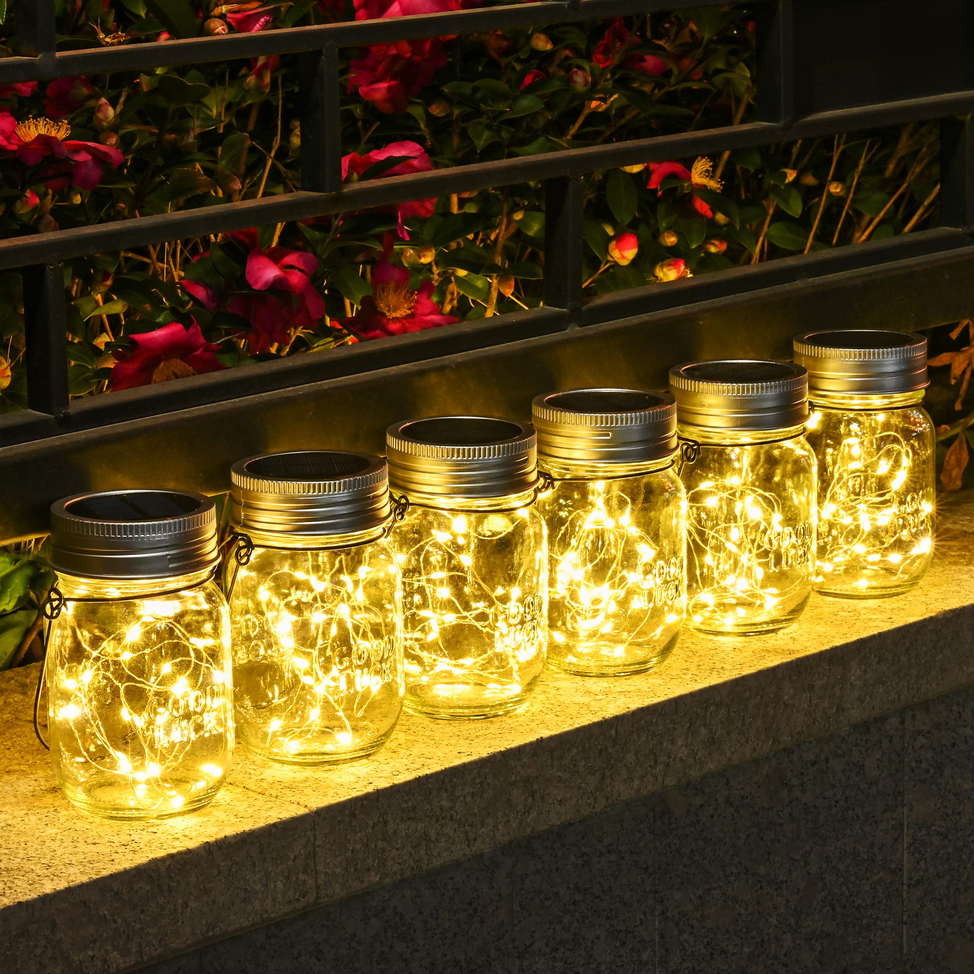 Lanterna Solare Vetro Sole 6 pezzi, Luce Calda