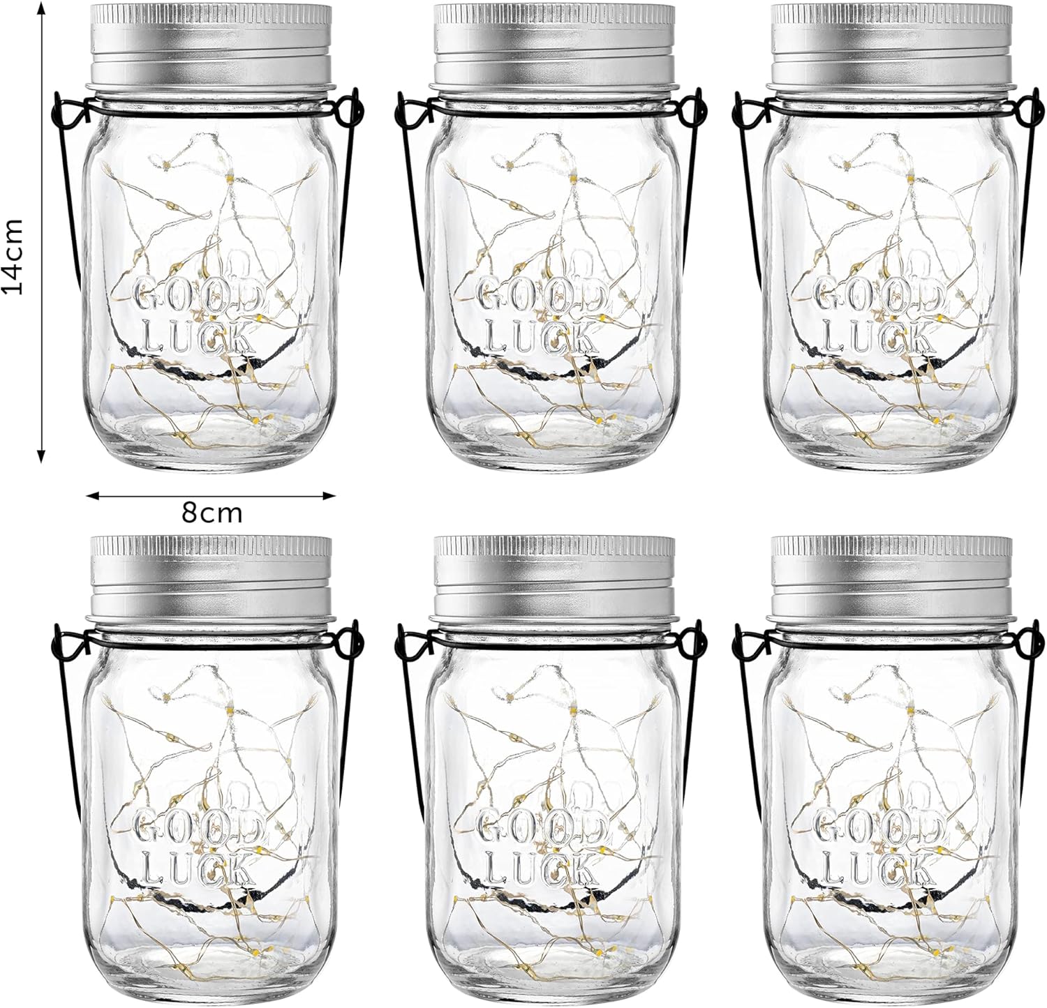 Lanterna Solare Vetro Sole 6 pezzi, Luce Calda - immagine 2