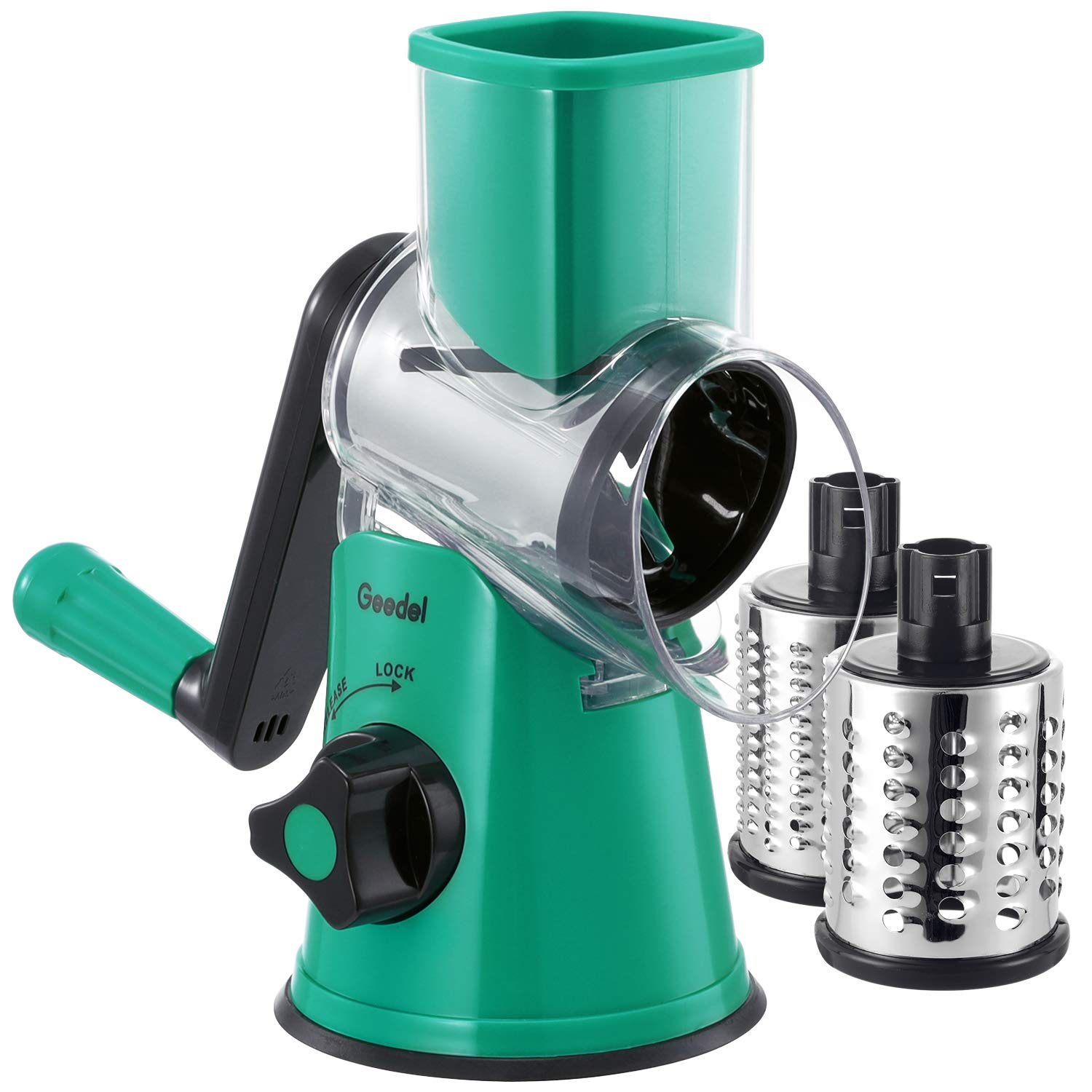 Grattugia per Formaggio Rotante con 3 Lame, Verde