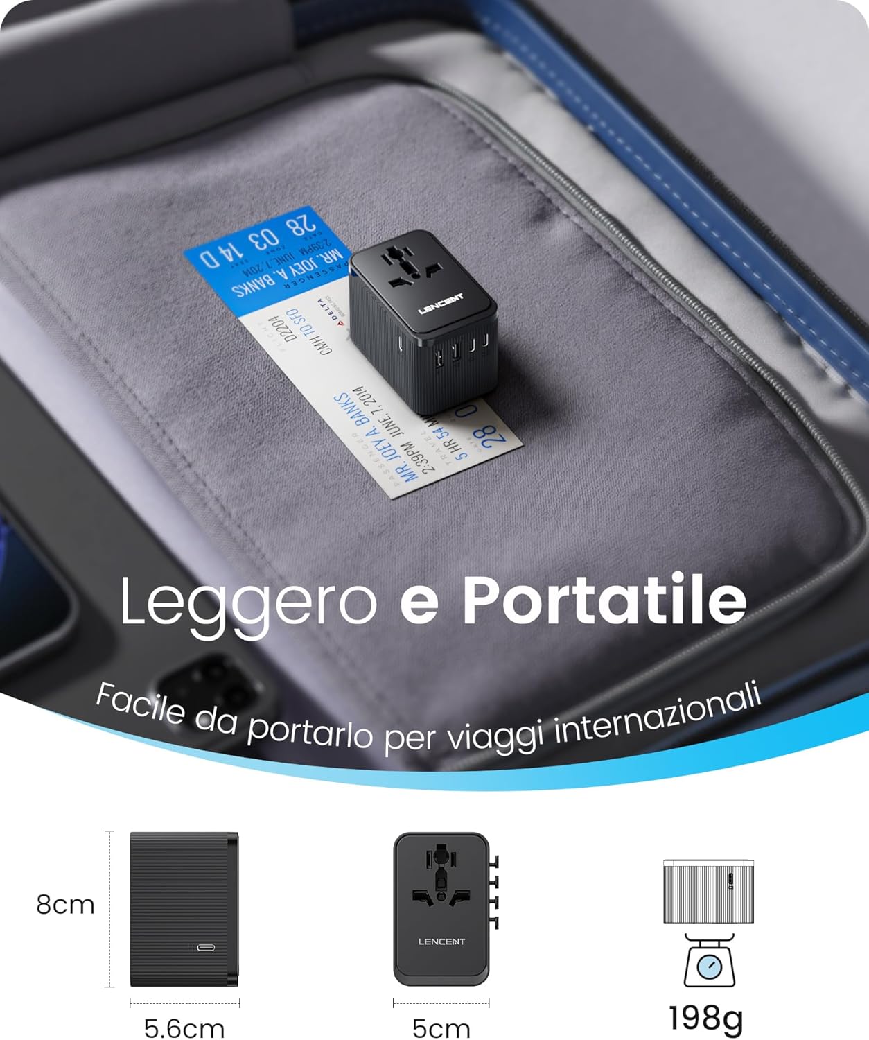 Lencent Adattatore da Viaggio Tipo D 30W - immagine 4