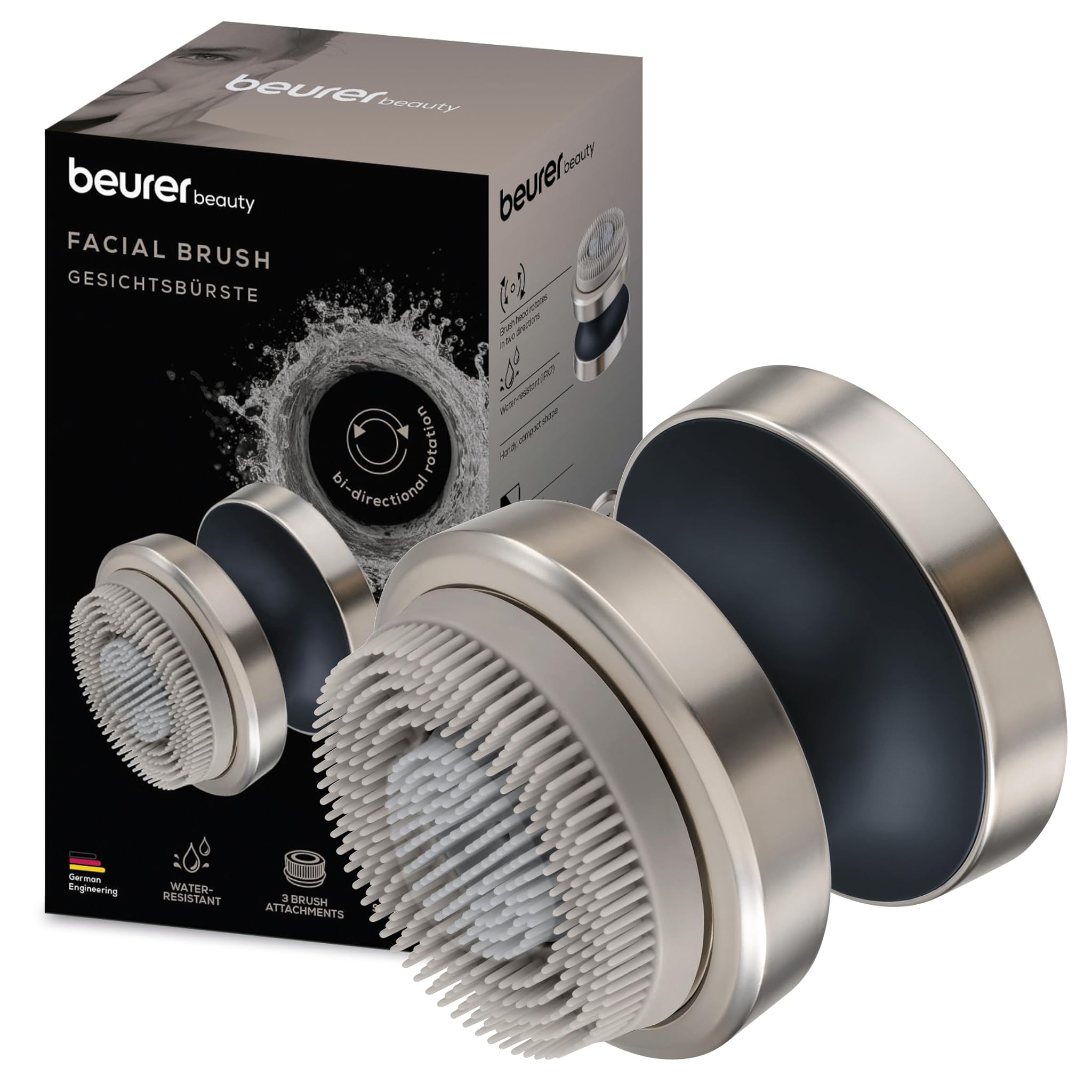 Spazzola compatta per il viso con 3 accessori