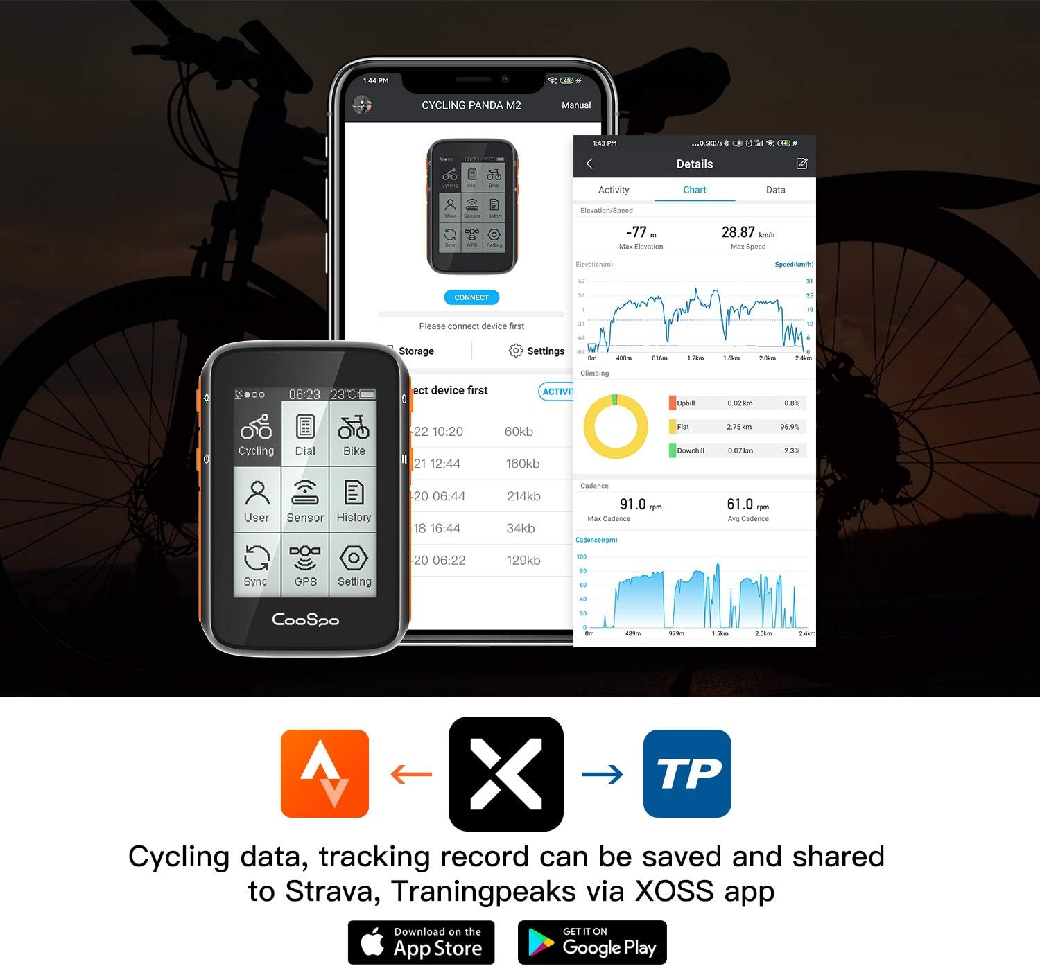 Coospo BC200 Ciclocomputer GPS Bluetooth 5.0 ANT+ - immagine 4