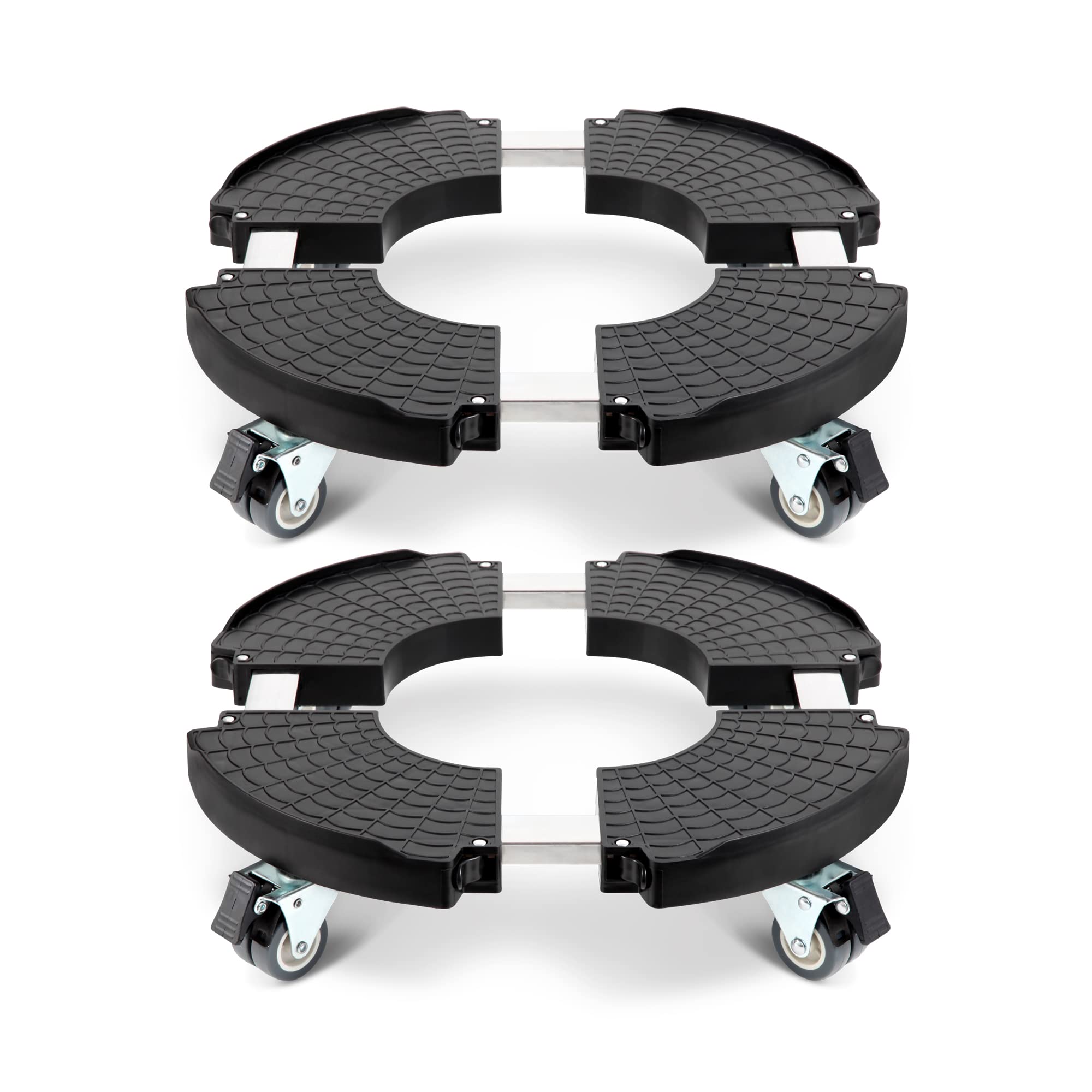 W B D WEIBIDA Sottovaso con Ruote Ø 40-54cm, 2 Pezzi Nero