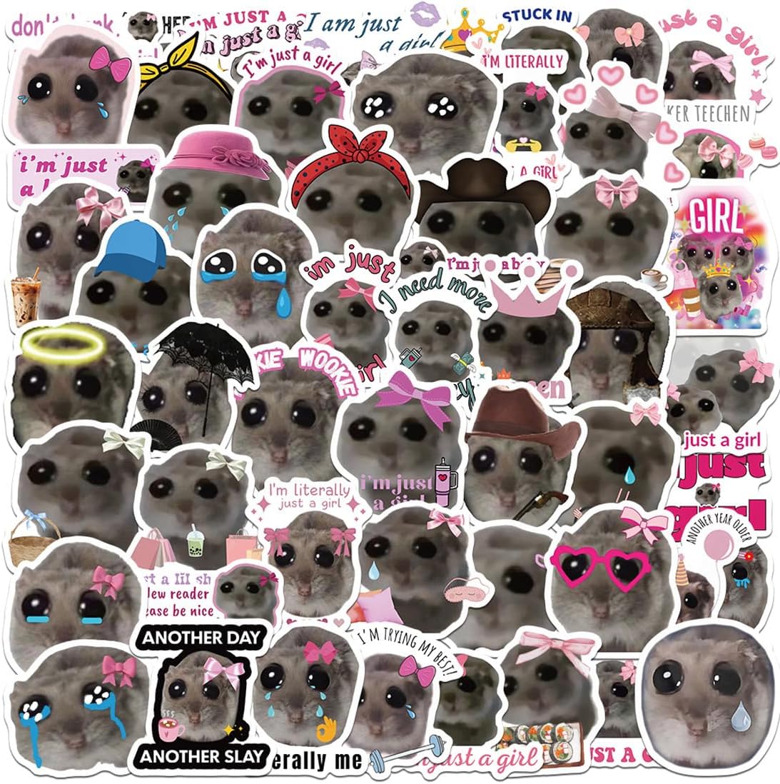 Adesivi Sad Hamster Meme (56 Pezzi) - immagine 1