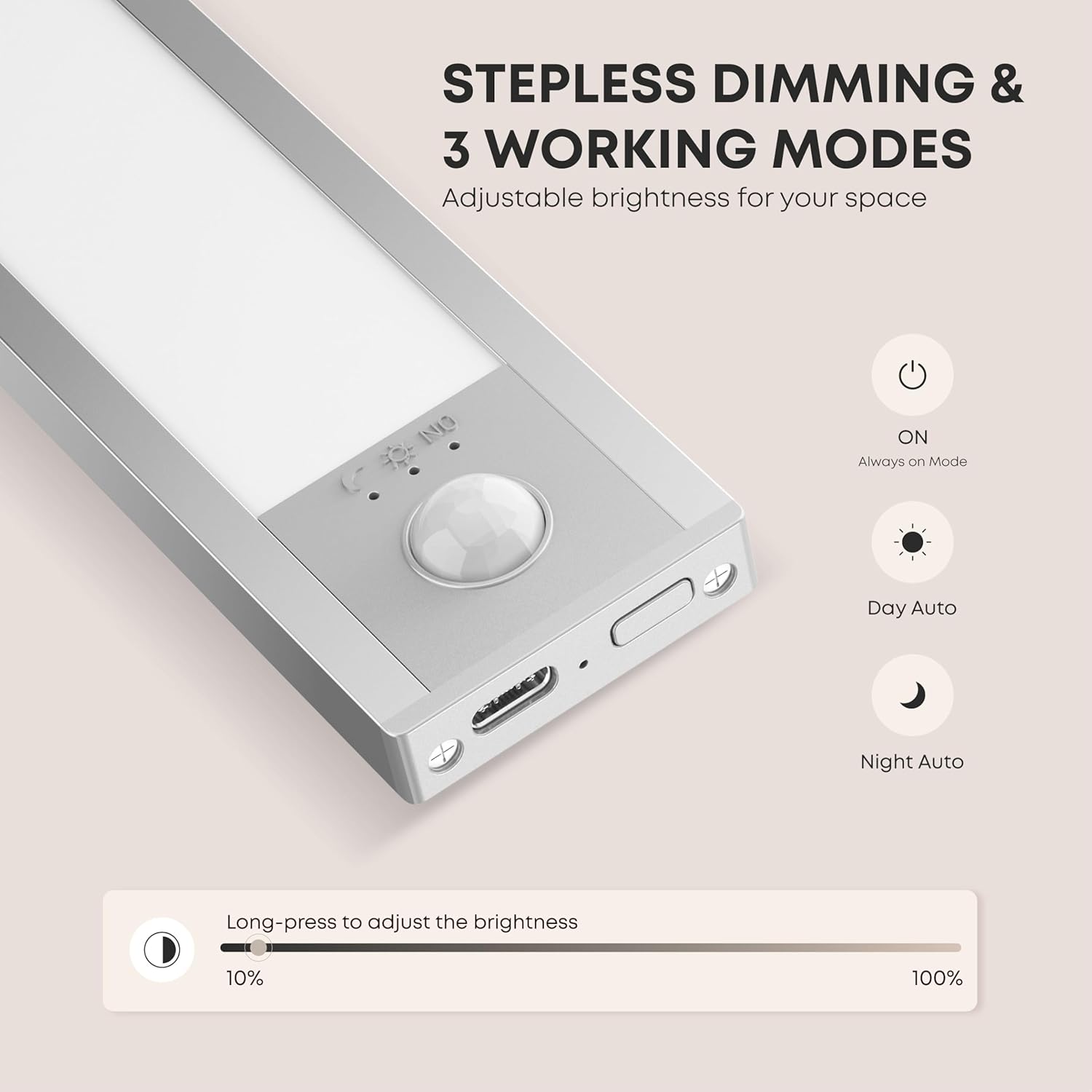 Lroltef Luce LED Sottopensile Cucina 21CM 2 Pezzi Argento - immagine 4