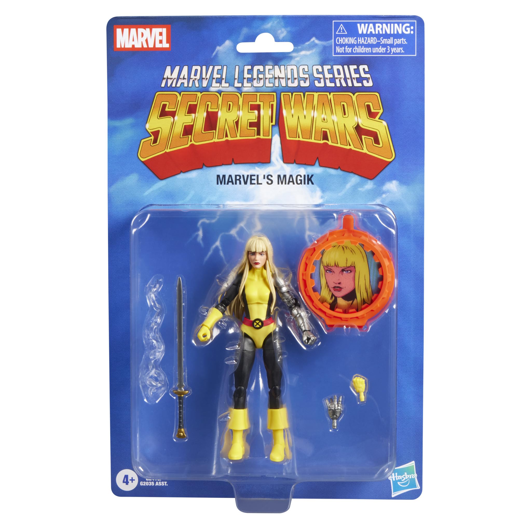 Hasbro Marvel Legends Series, Guerre segrete, action figure rétro collezionabile di Magik da 15 cm con scudo lenticolare, X-Men e Nuovi Mutanti