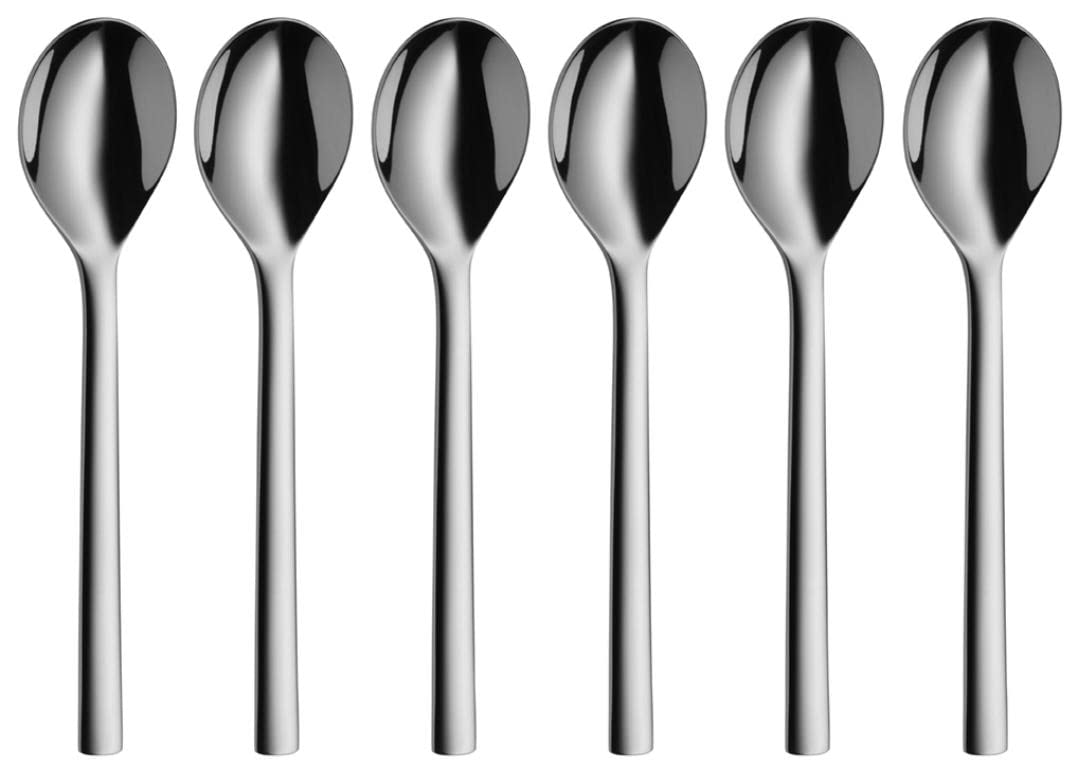 WMF Nuova - Set di 6 cucchiaini da tè e caffè, 13,5 cm, in Acciaio Inox Cromato Lucido, Lavabile in lavastoviglie