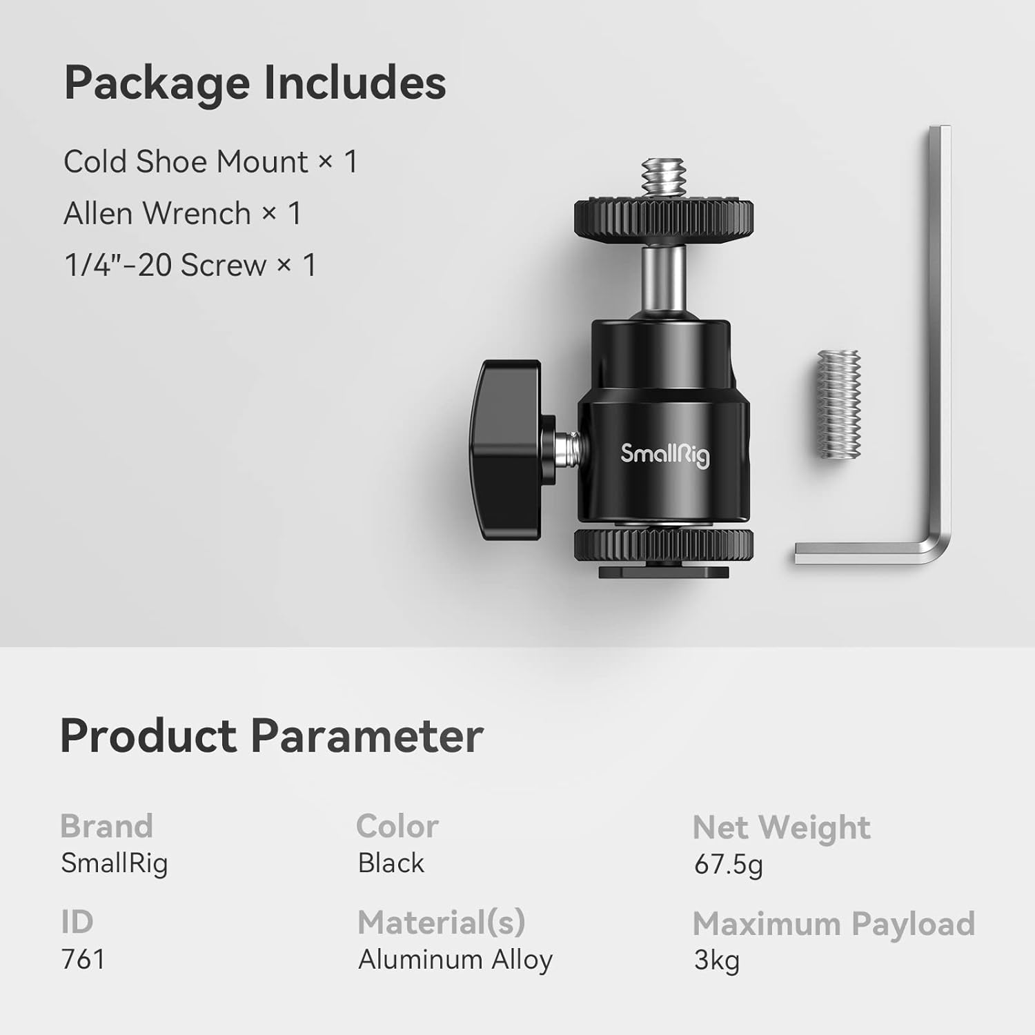 Smallrig Mini Testa a Sfera Girevole 360° - immagine 7