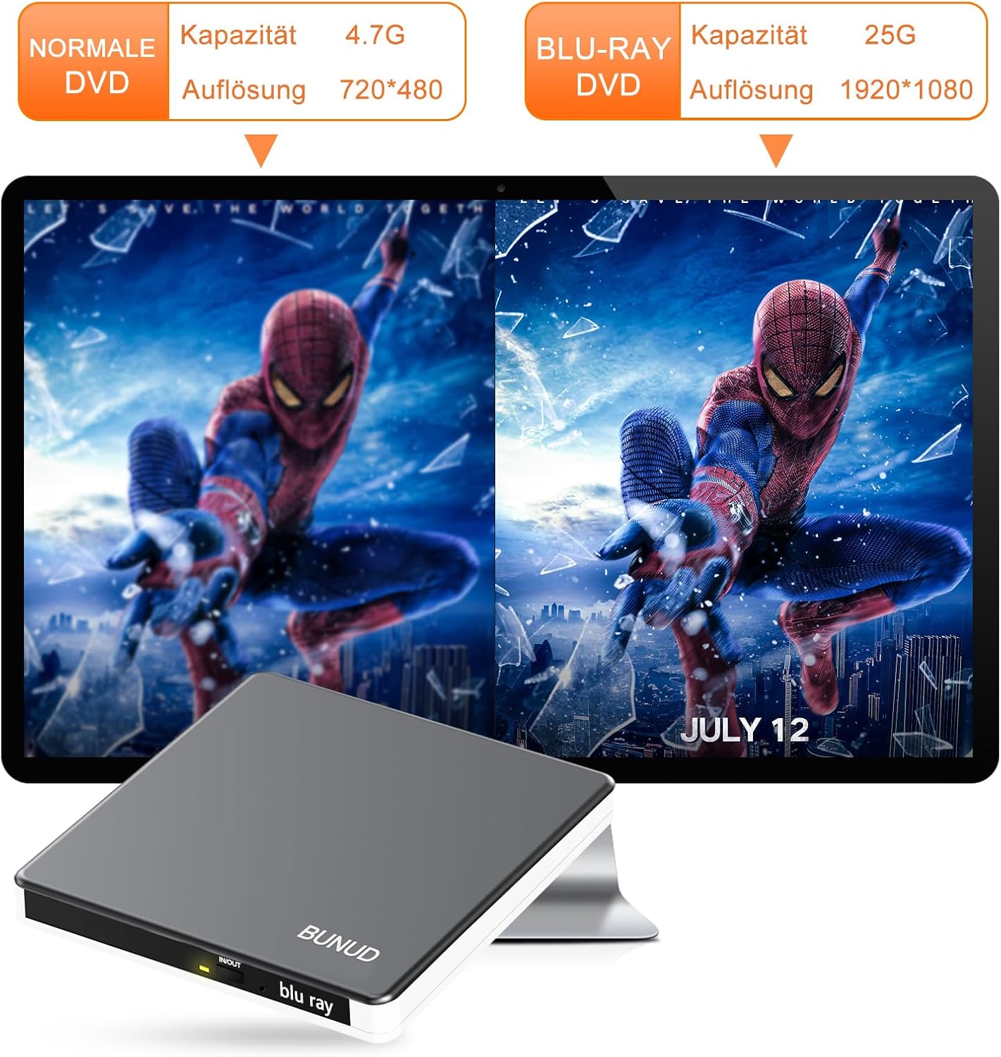 Masterizzatore Blu-Ray Esterno USB 3.0 & Type-C - immagine 5