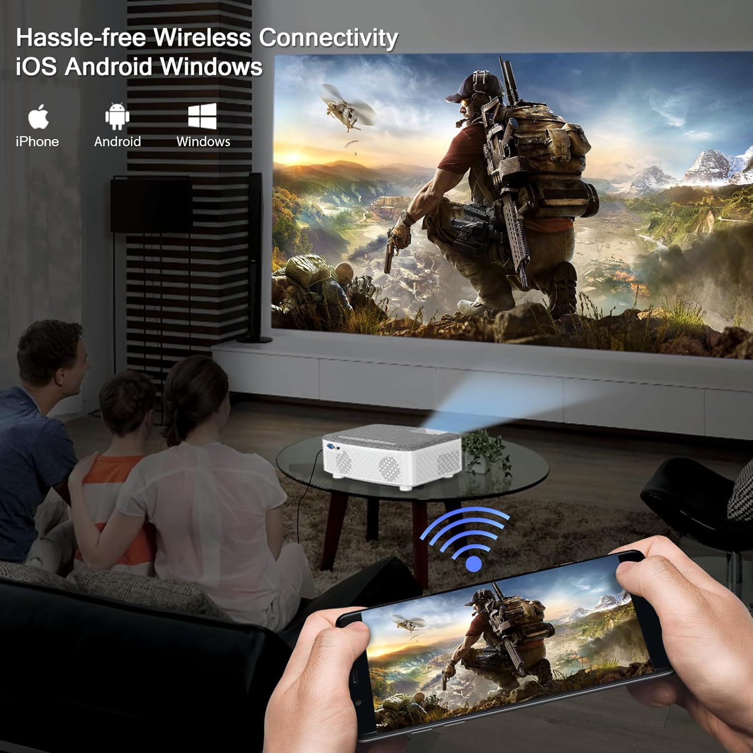 Proiettore Wifi Bluetooth Mini 7500 Lumen - immagine 2