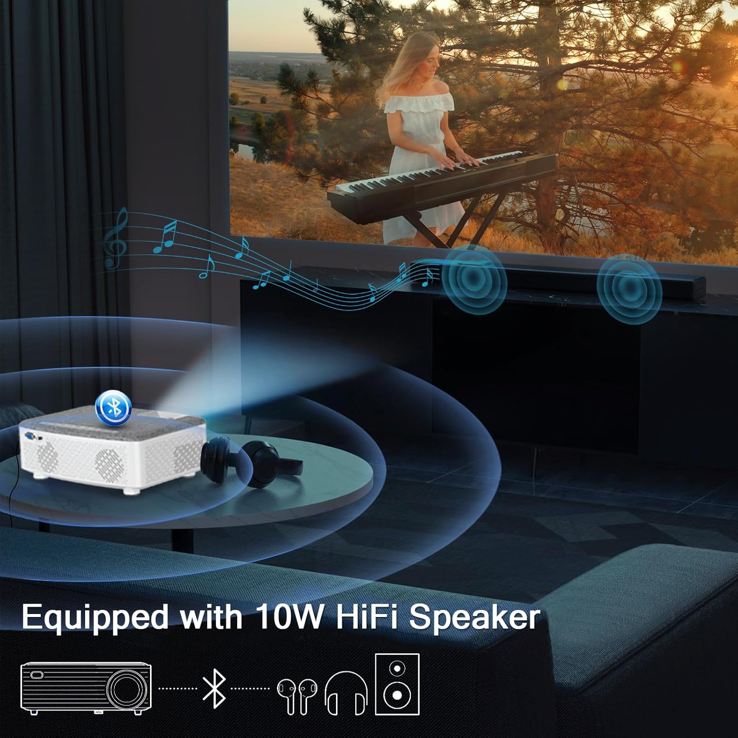 Proiettore Wifi Bluetooth Mini 7500 Lumen - immagine 3