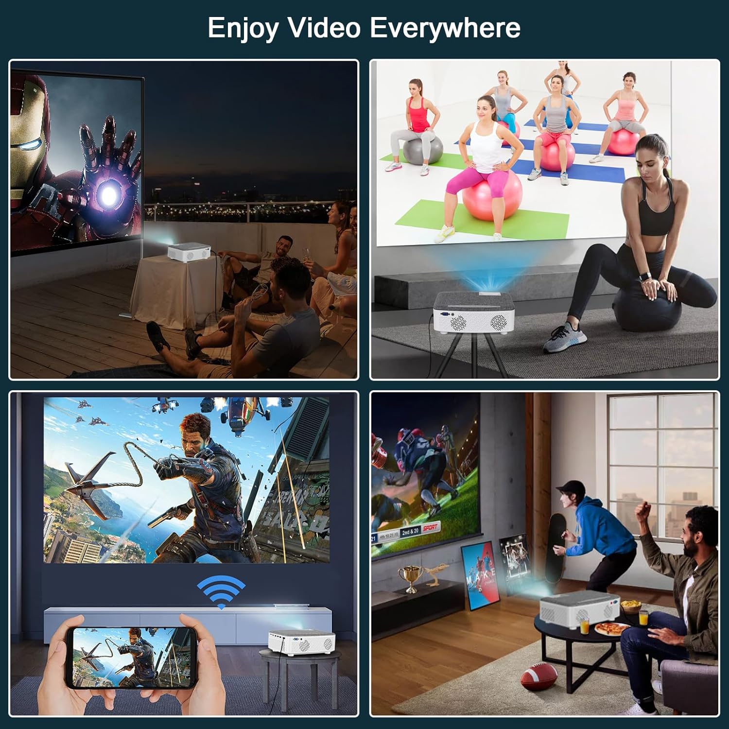 Proiettore Wifi Bluetooth Mini 7500 Lumen - immagine 8