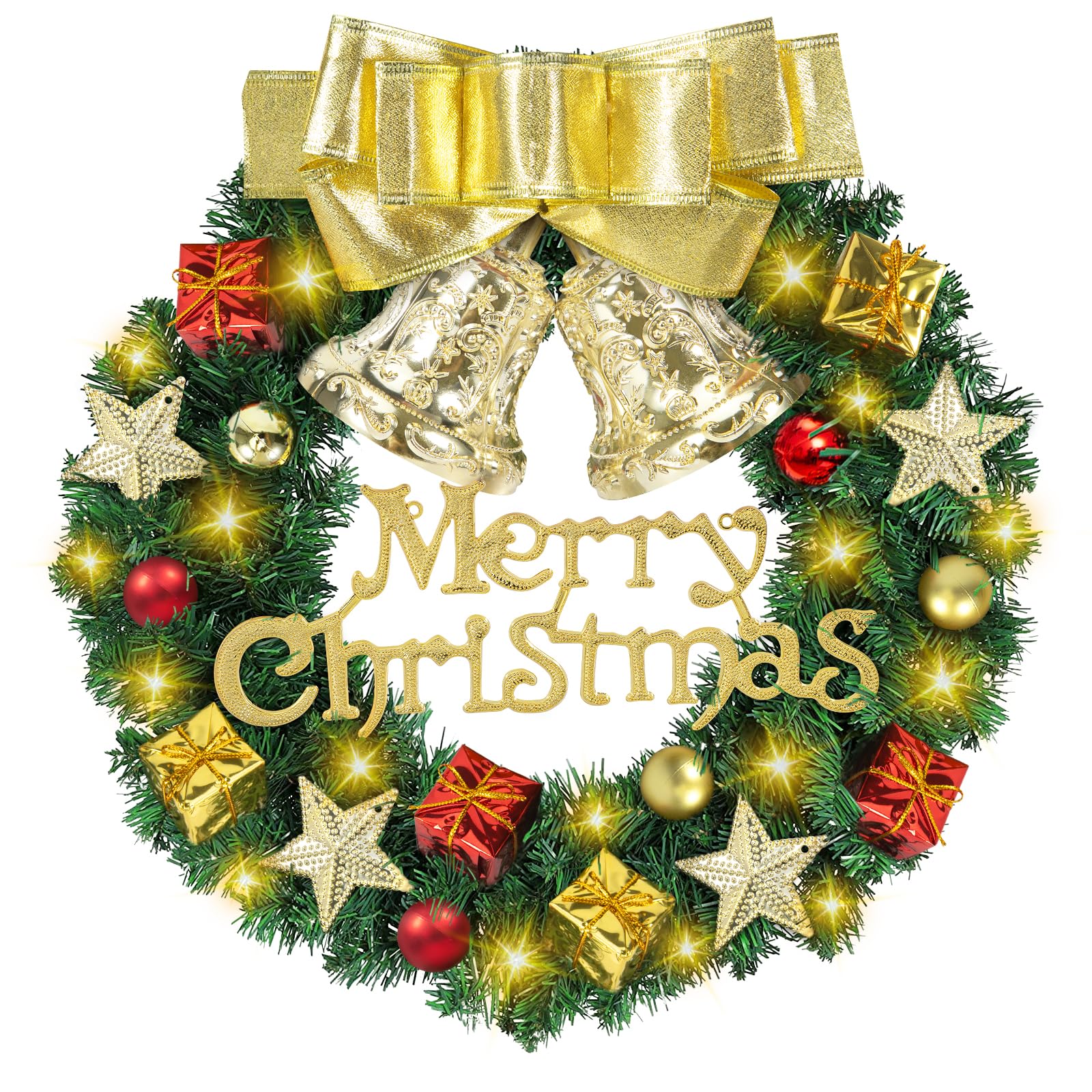 Ghirlanda Natalizia 30CM con LED Bianchi Caldi