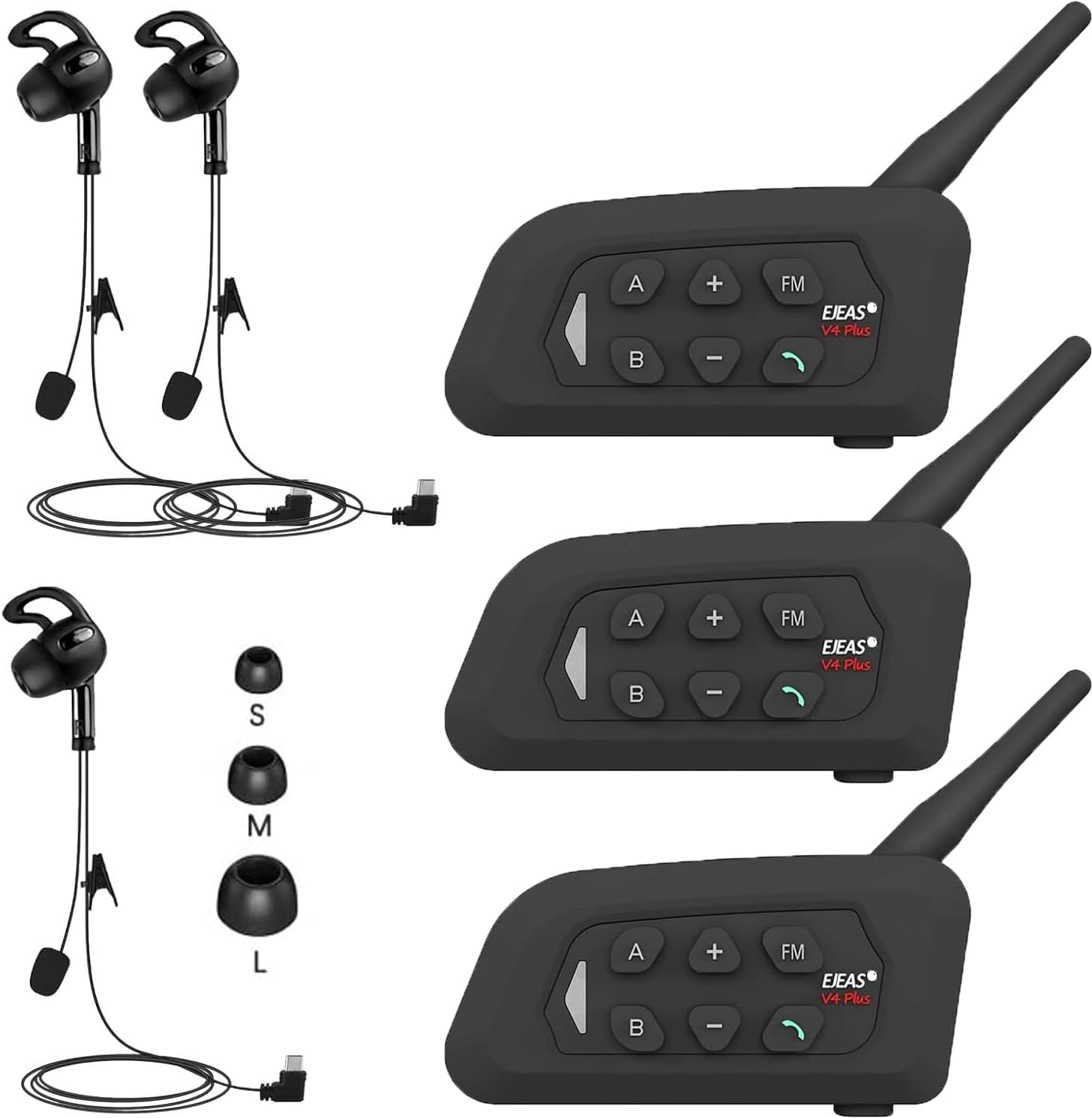 Solamr V4C PLUS Interfono Arbitro Bluetooth 5.1 - 3PACK - immagine 1