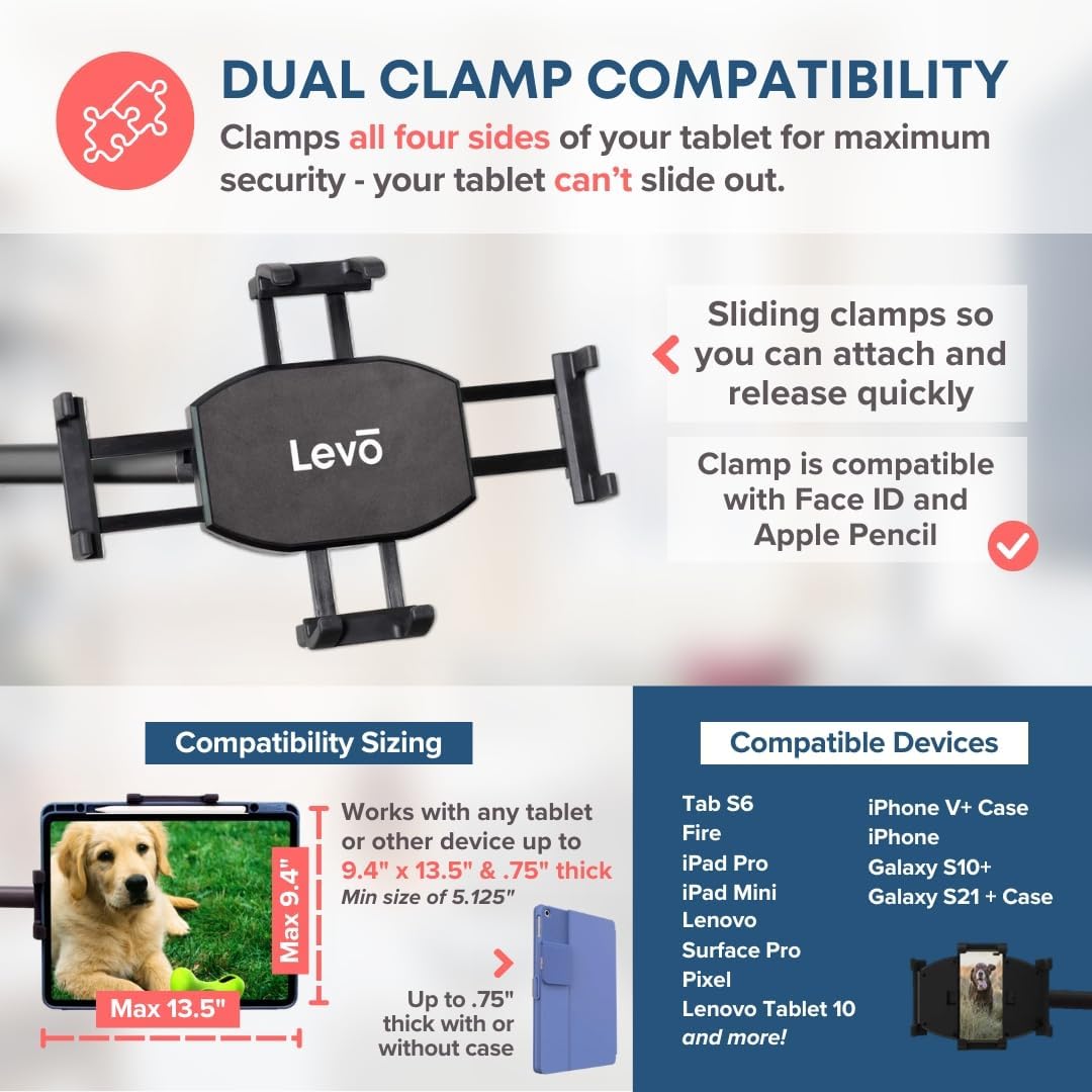 Levo G2 Essential - Supporto per Tablet PC e E-reader, Nero - immagine 6