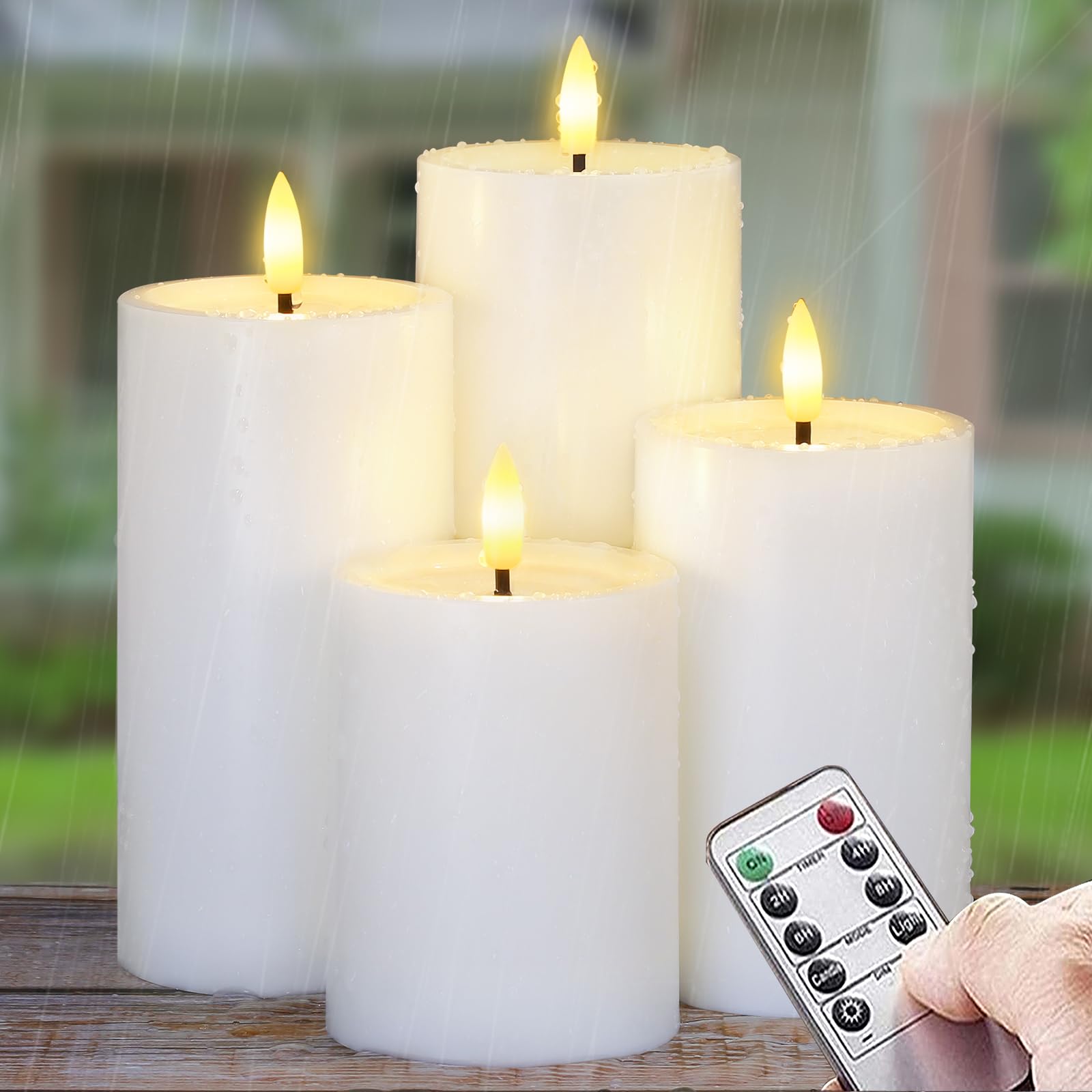 4 Candele LED Impermeabili Senza Fiamma con Telecomando