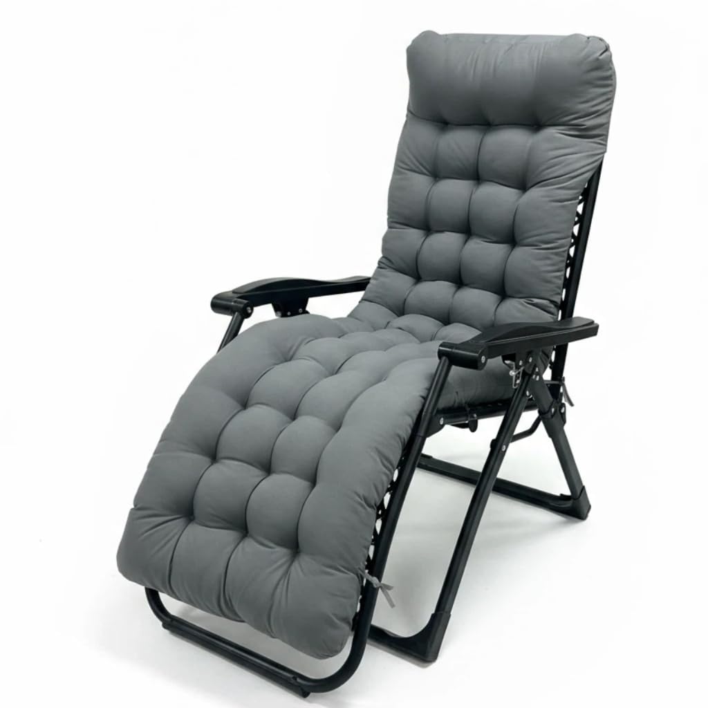 Cuscino per Sdraio da Giardino 170x53x8cm, Grigio Scuro