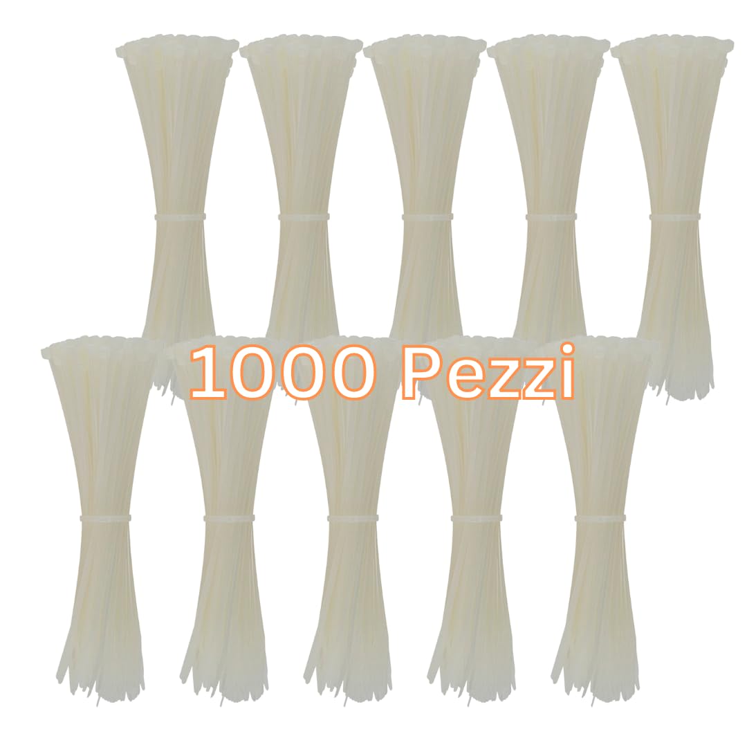 Gocableties - Fascette Plastica Bianche/Trasparenti (1000 pz)