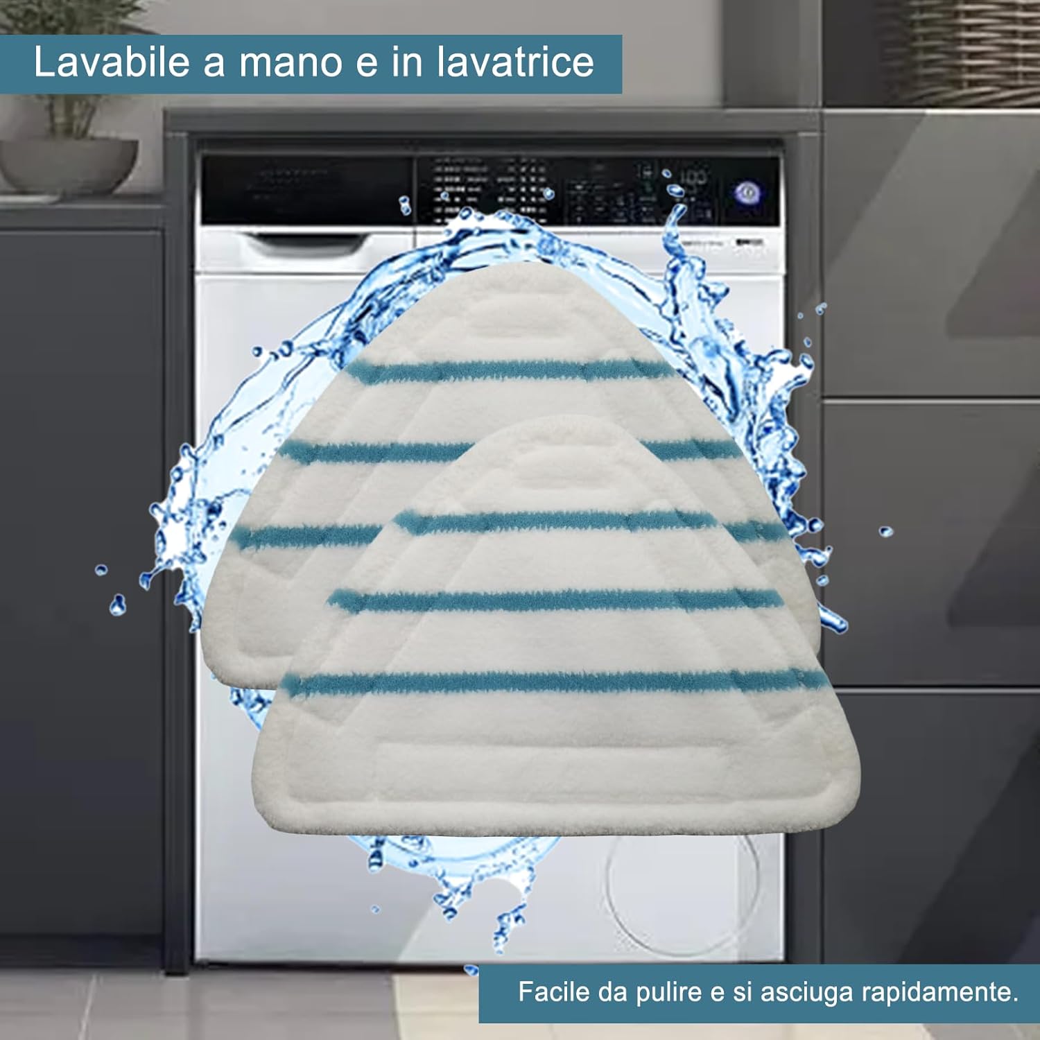 2 Panni Ricambio Lavabile per Scopa a Vapore - immagine 6