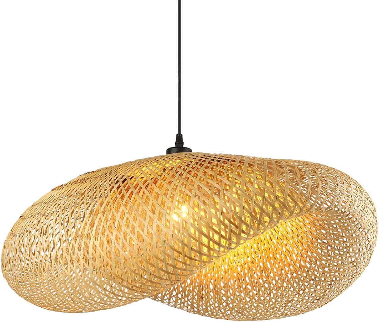 Schindora Lampadario Retrò E27 in Bambù 40cm - immagine 1