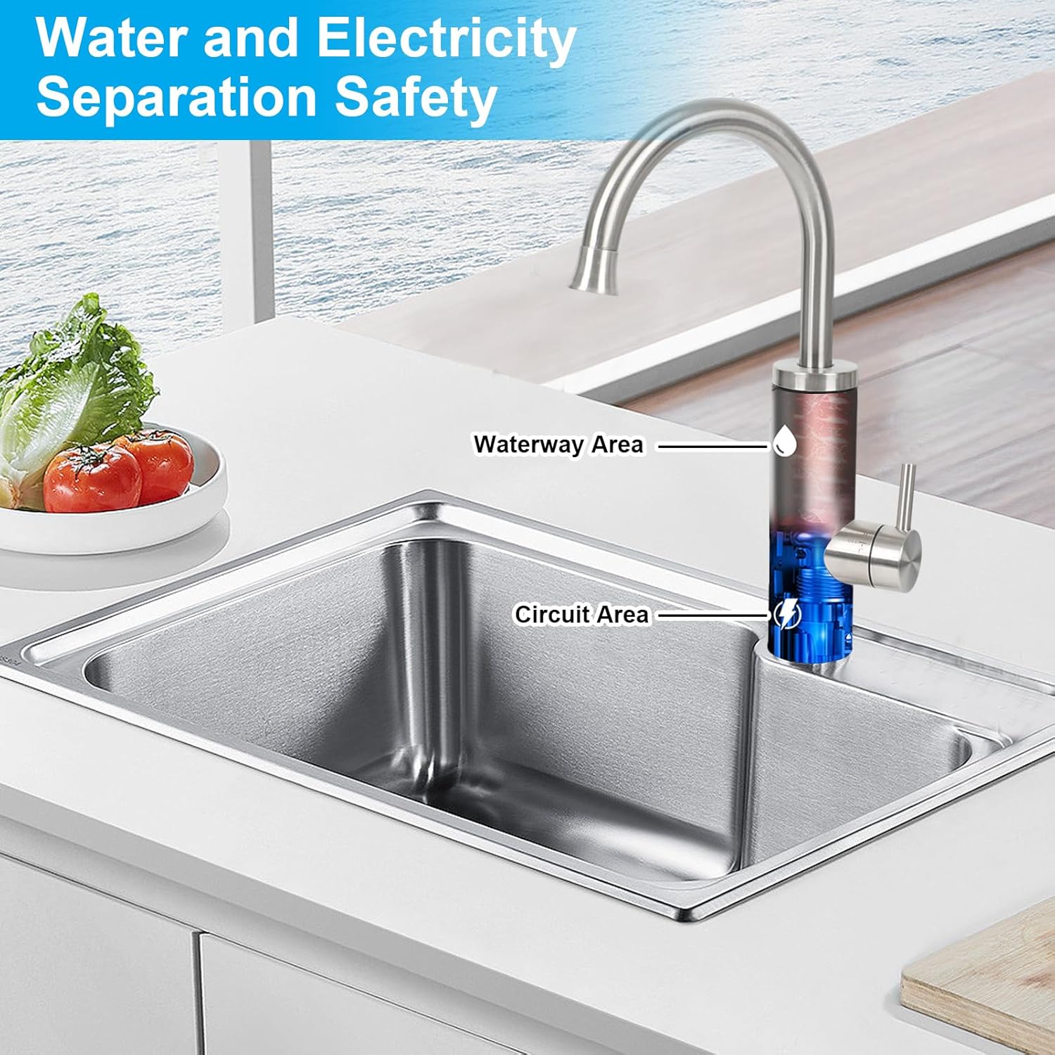 Ceiever Rubinetto Elettrico con Scaldabagno Istantaneo - immagine 2