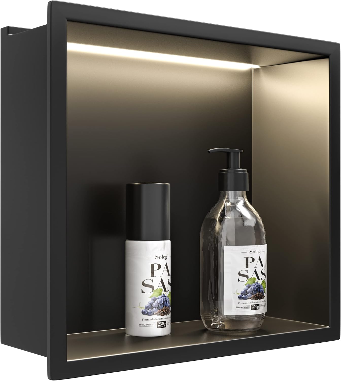 Bernkot Doccia a Muro Acciaio Inox con Striscia LED