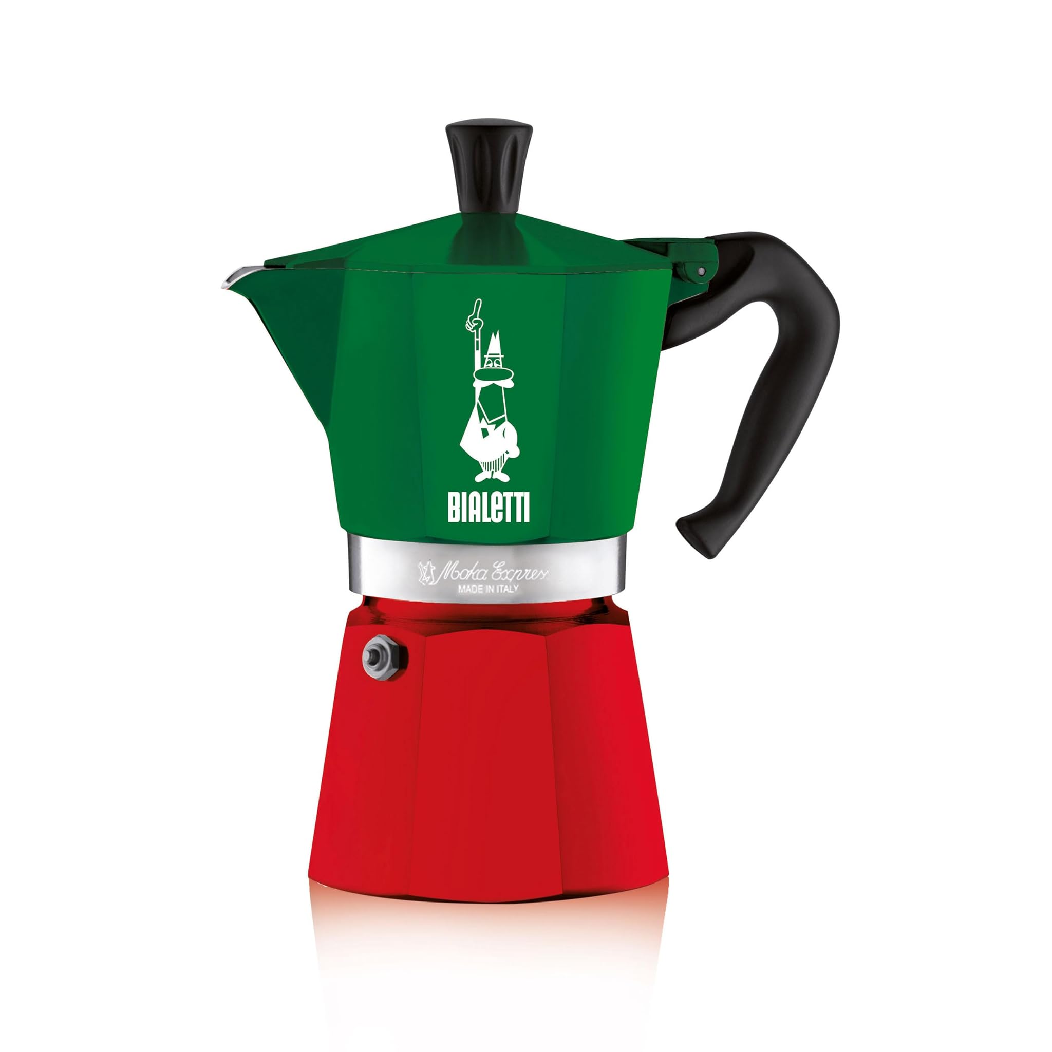 Bialetti Caffettiera Moka Express Tricolore 6 Tazze