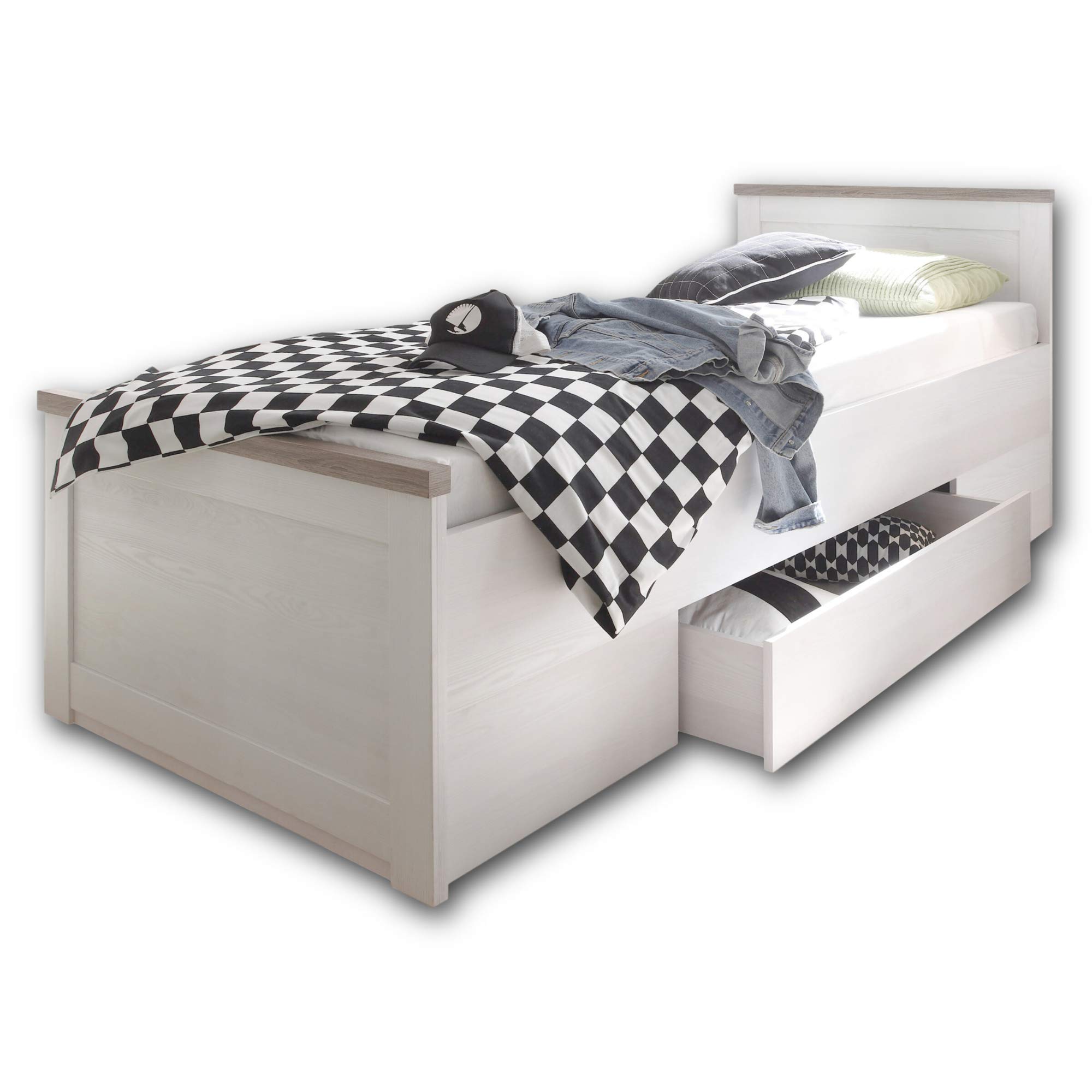 Stella Trading Letto Singolo 90x200 cm con Cassettone