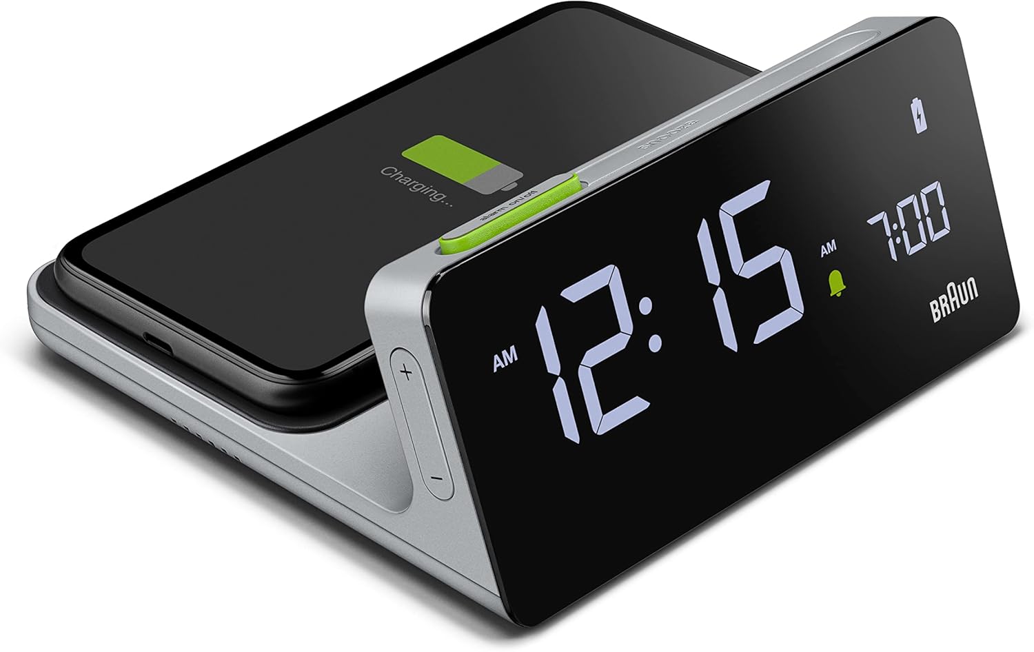 Braun Sveglia Digitale LCD VA con Ricarica Qi 10W