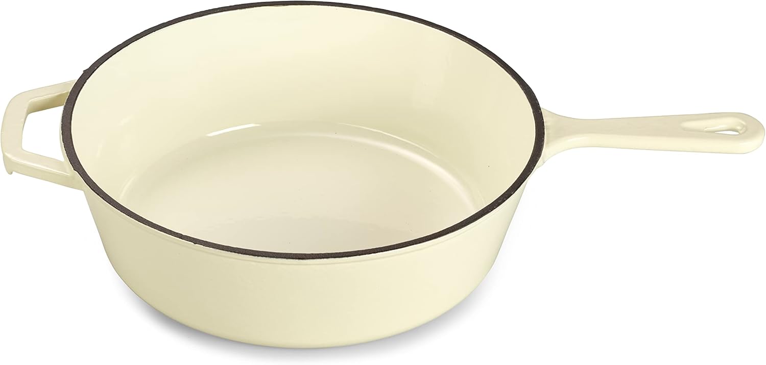 Echtwerk Casseruola e Padella Ghisa 2 in 1, Crema - immagine 2