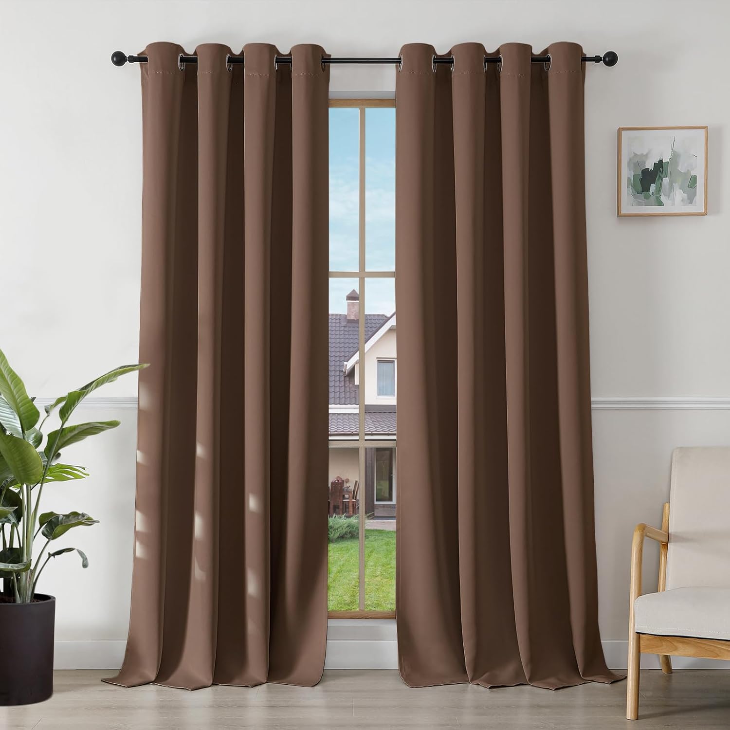 Joydeco Tende Oscuranti Termiche 2 Pezzi, Marrone - immagine 1