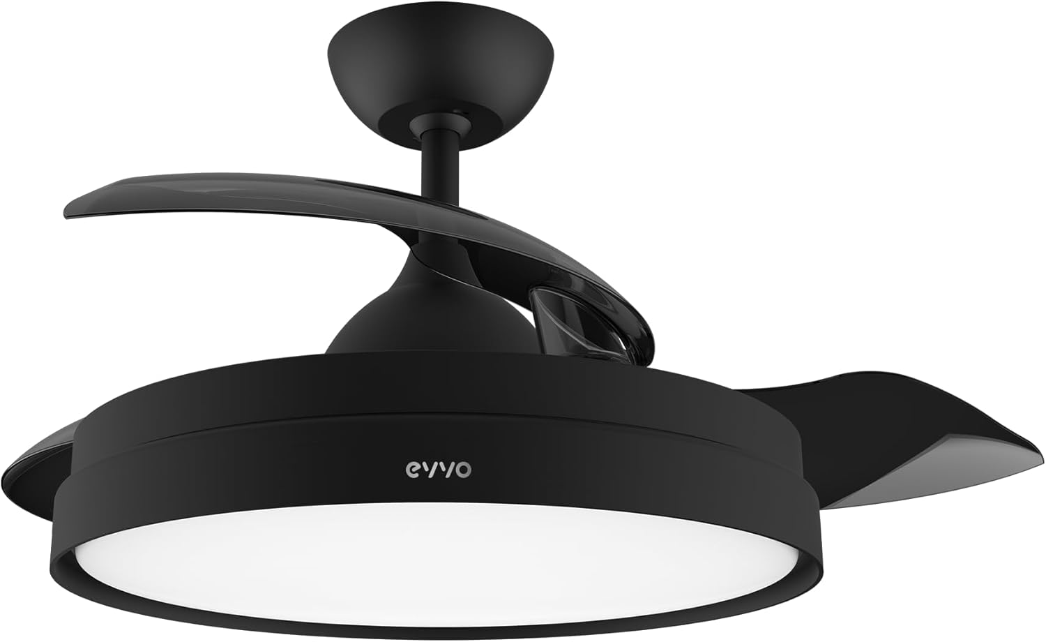 Evvo Ventilatore da Soffitto con Luce Ø107cm, Nero - immagine 1