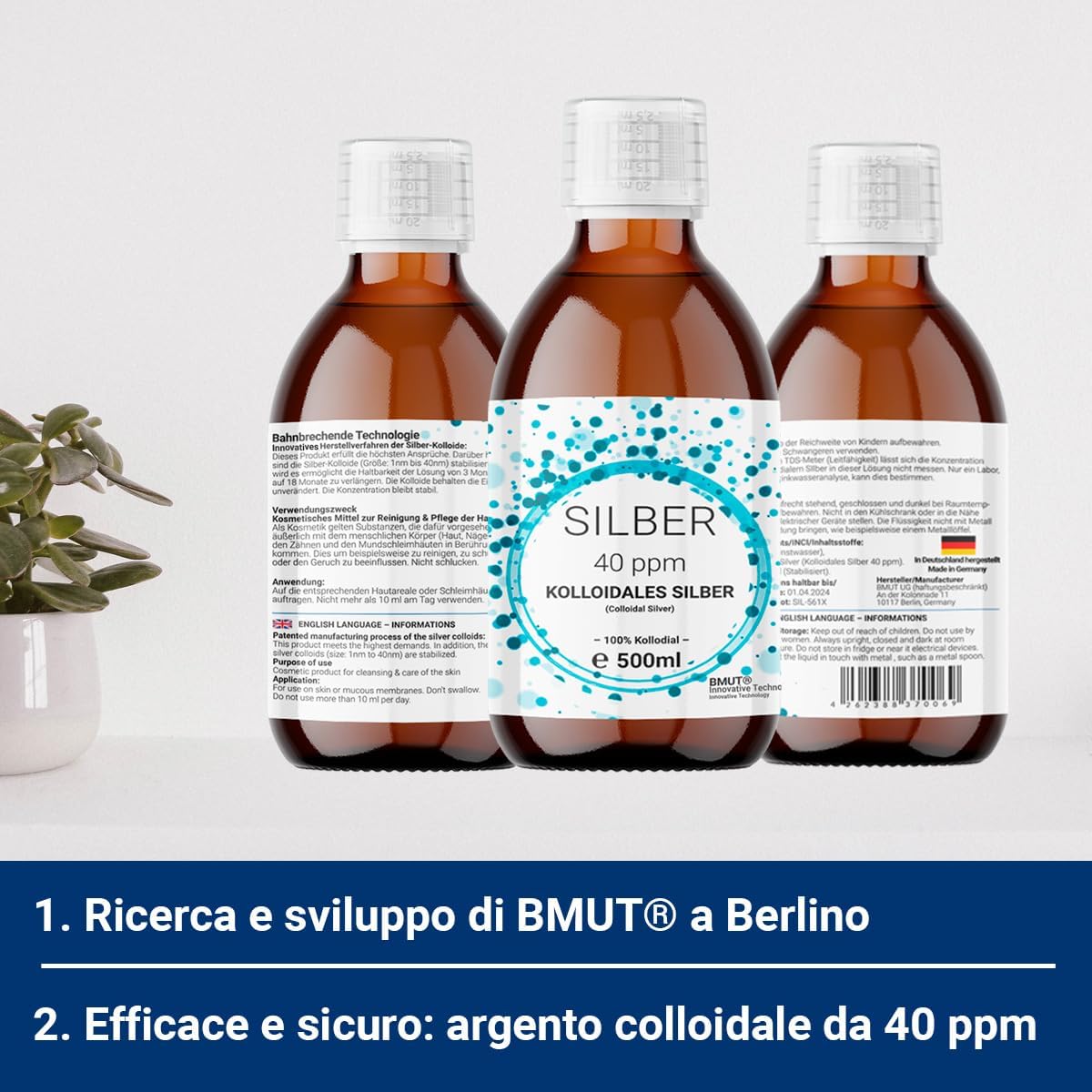 Argento Colloidale 40 ppm - 500ml con Spray 30ml - immagine 5