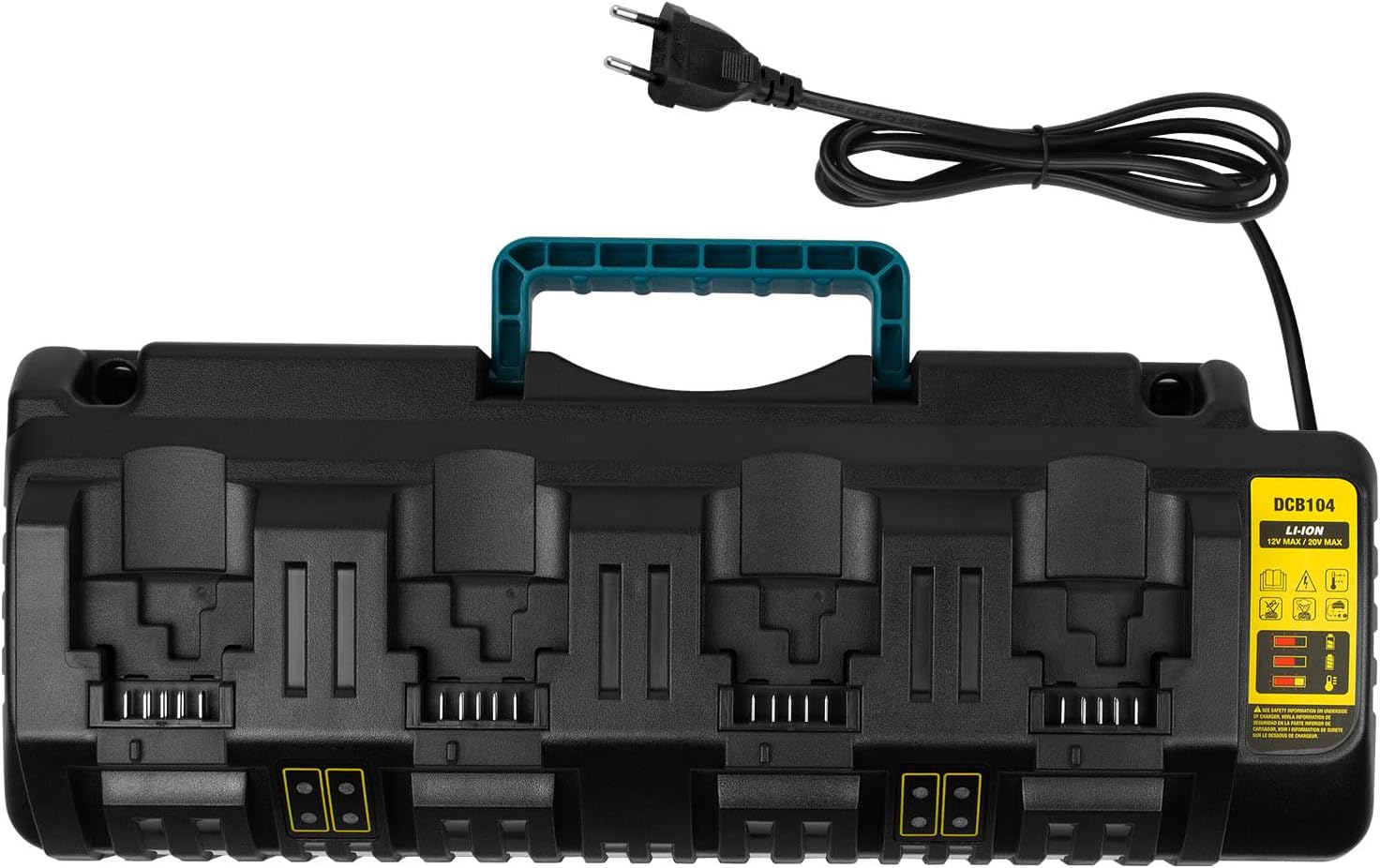 Asuncell Caricabatterie 4 Porte per Dewalt 18V XR - immagine 1