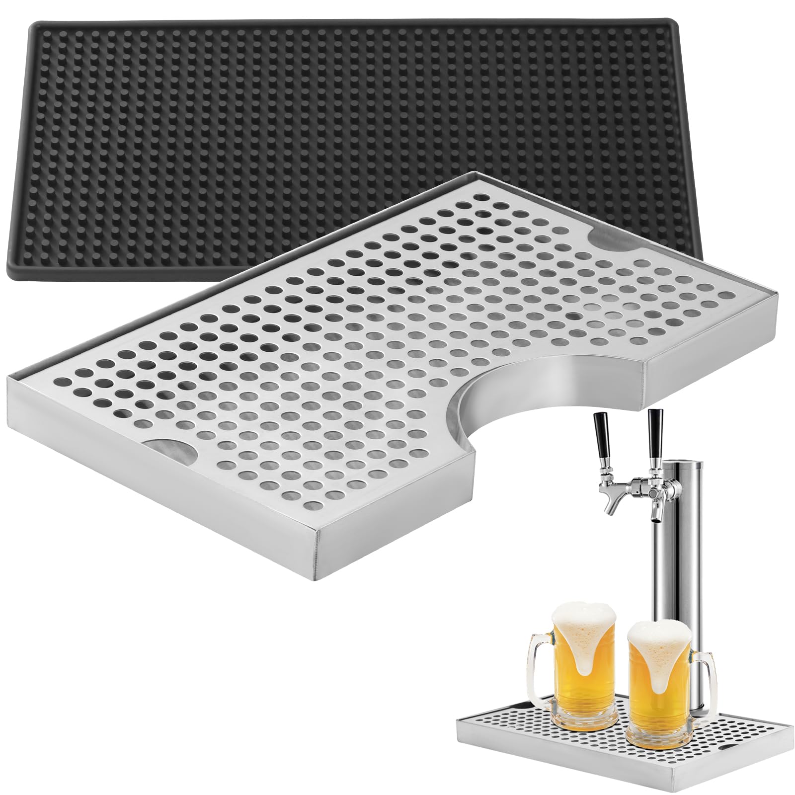 Vassoio Antigoccia per Birra in Acciaio Inossidabile