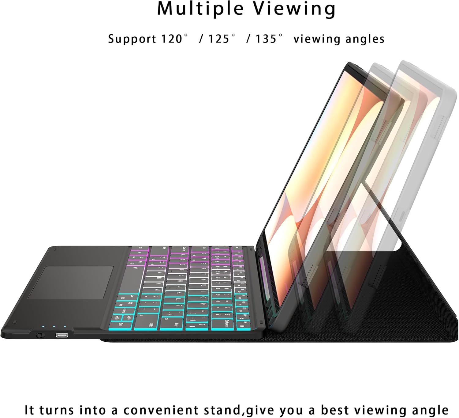 Custodia con Tastiera per Samsung Galaxy Tab S9 FE+/S9+/S10+ - immagine 7