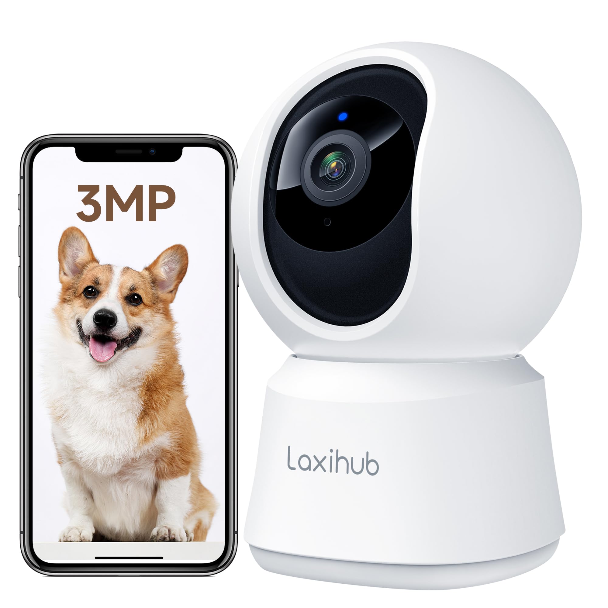 Laxihub Telecamera Wi-Fi Interno 2K 3MP PTZ 355°