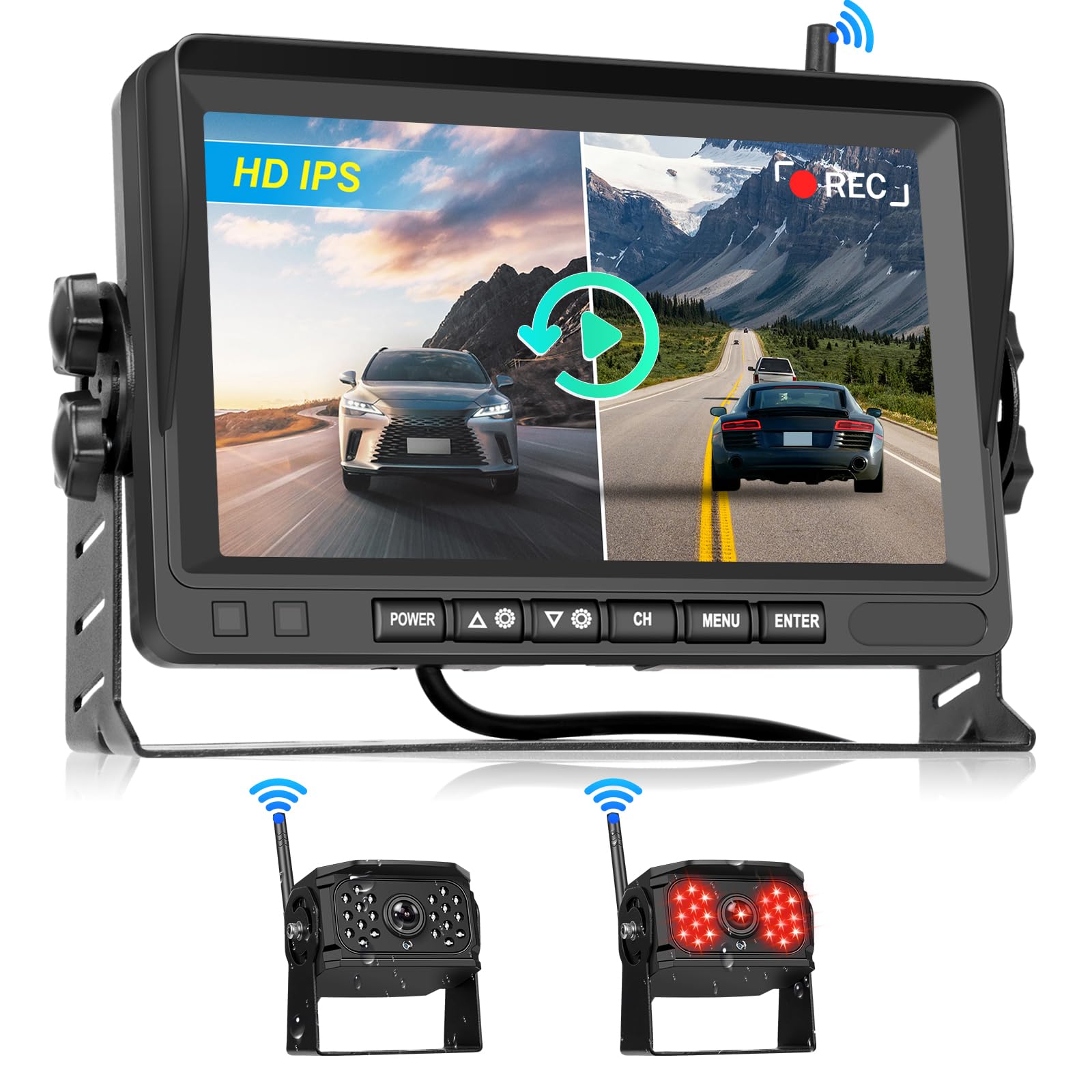 Hodozzy Kit Telecamera Retromarcia Digitale 7 Pollici