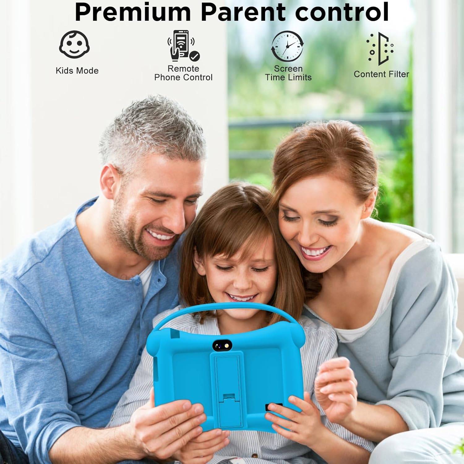 Ascrecem Tablet Android 7 Pollici per Bambini, Blu - immagine 4