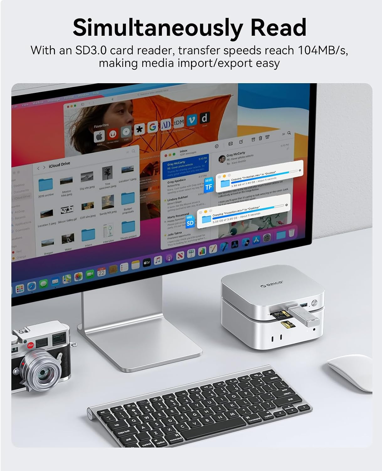 ORICO MiniLink Mac mini M4 USB Hub Compatibility with NVME/SATA M.2 SSD ...