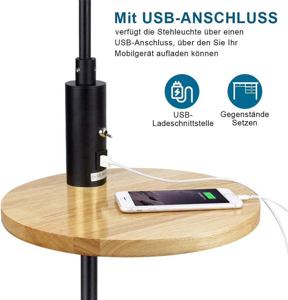Depuley Lampada da Terra E27 Moderna con Interruttore a Pedale - immagine 2