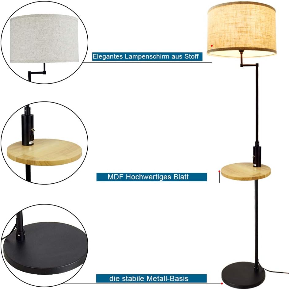 Depuley Lampada da Terra E27 Moderna con Interruttore a Pedale - immagine 5