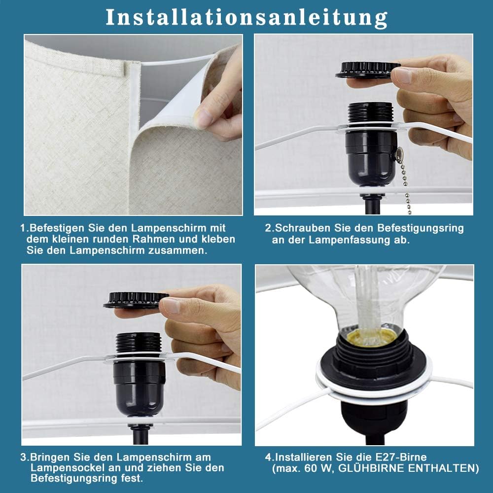 Depuley Lampada da Terra E27 Moderna con Interruttore a Pedale - immagine 8