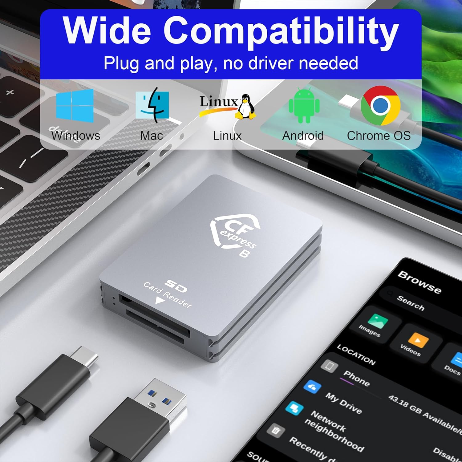 Lettore di Schede CFexpress/SD USB C 10Gbps - immagine 6