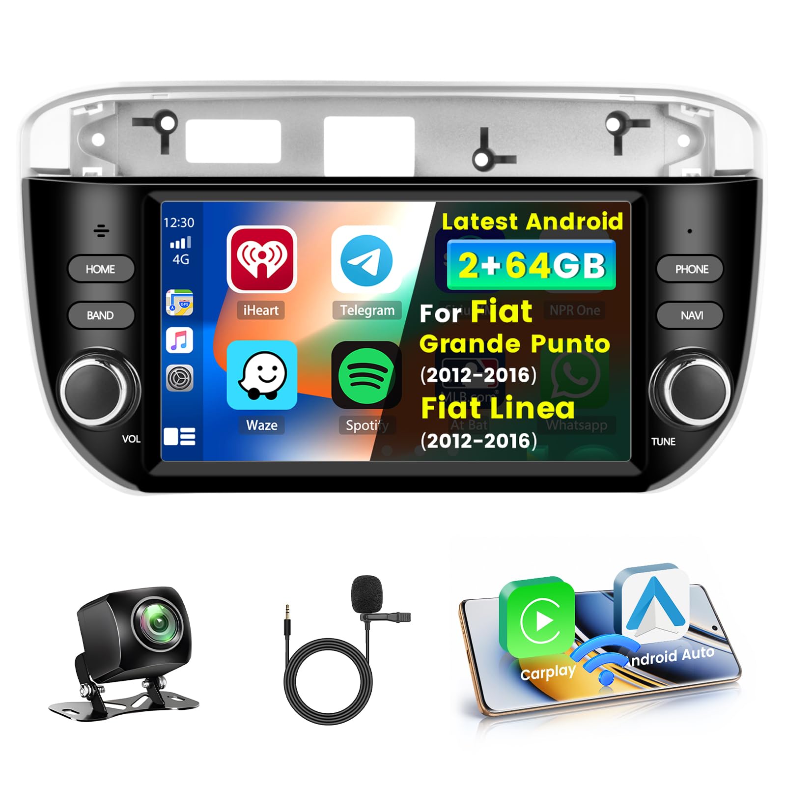Inefala Stereo Android 7" Wireless CarPlay per Fiat