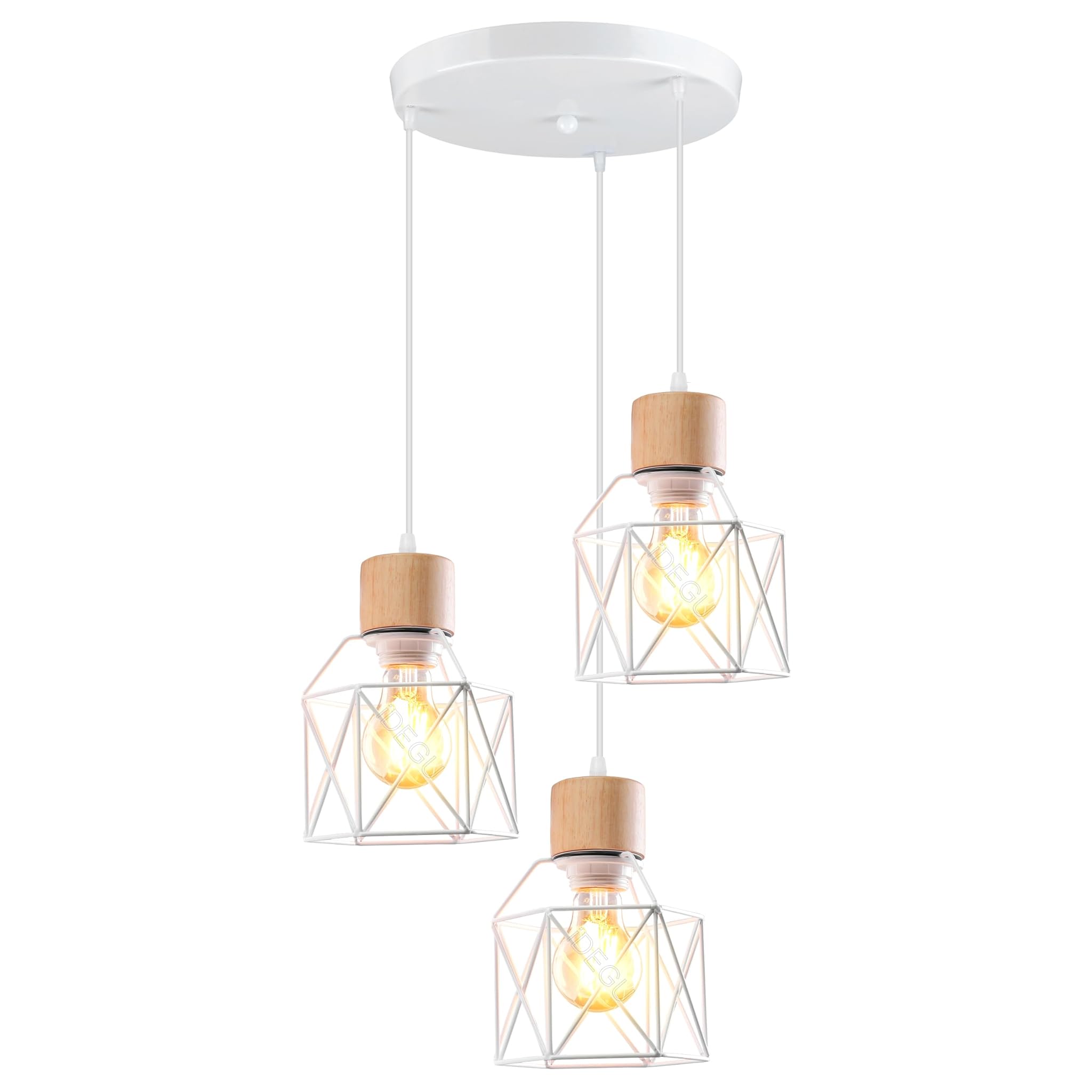 Idegu Lampadario a Sospensione Vintage E27 3 Luci