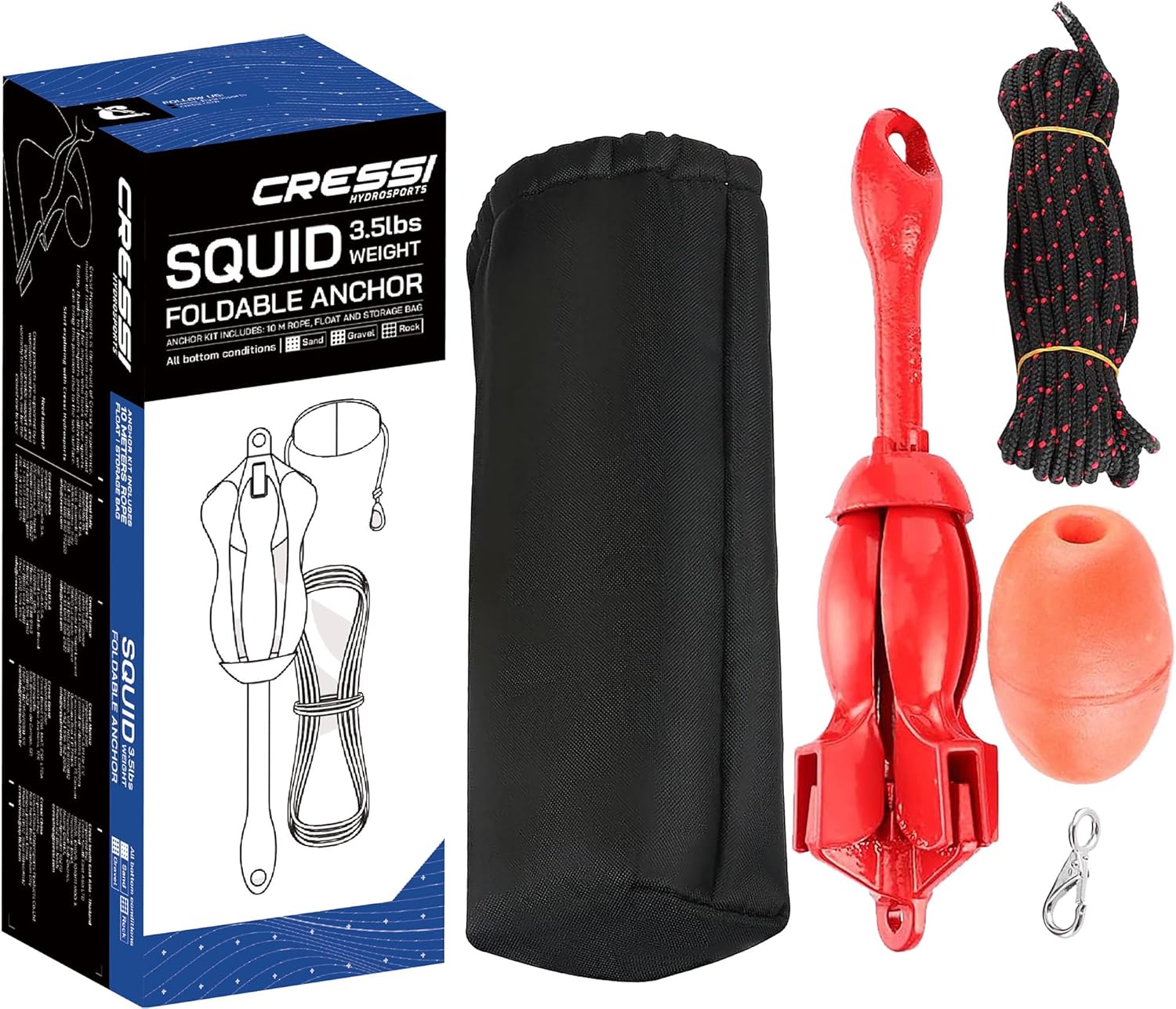 SQUID FOLDABLE ANCHOR SET RED 3.5 LBS - immagine 2