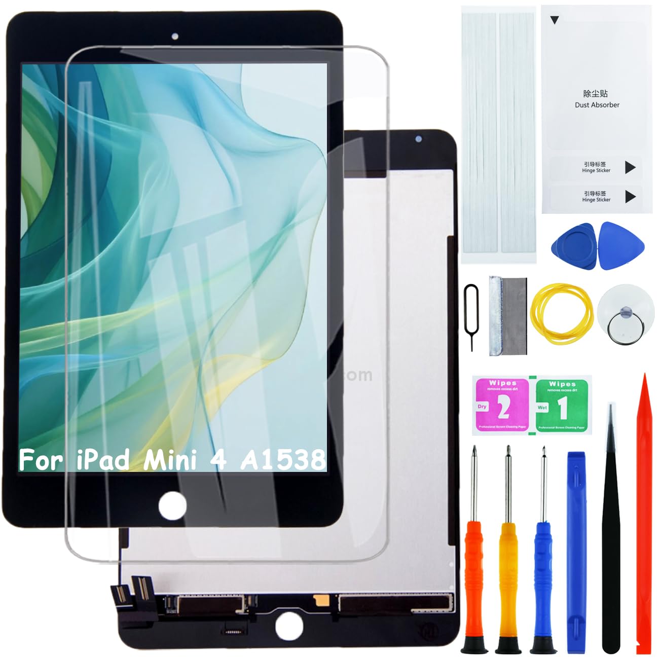 H&lycyj Schermo LCD Ricambio per iPad mini 4 (Nero)